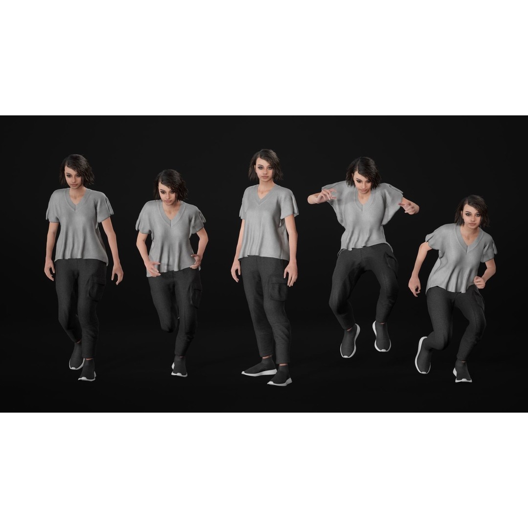 Woman Casual Outfit 3D Model – Modular Rigged Low-Poly for Unreal Engine - View 18