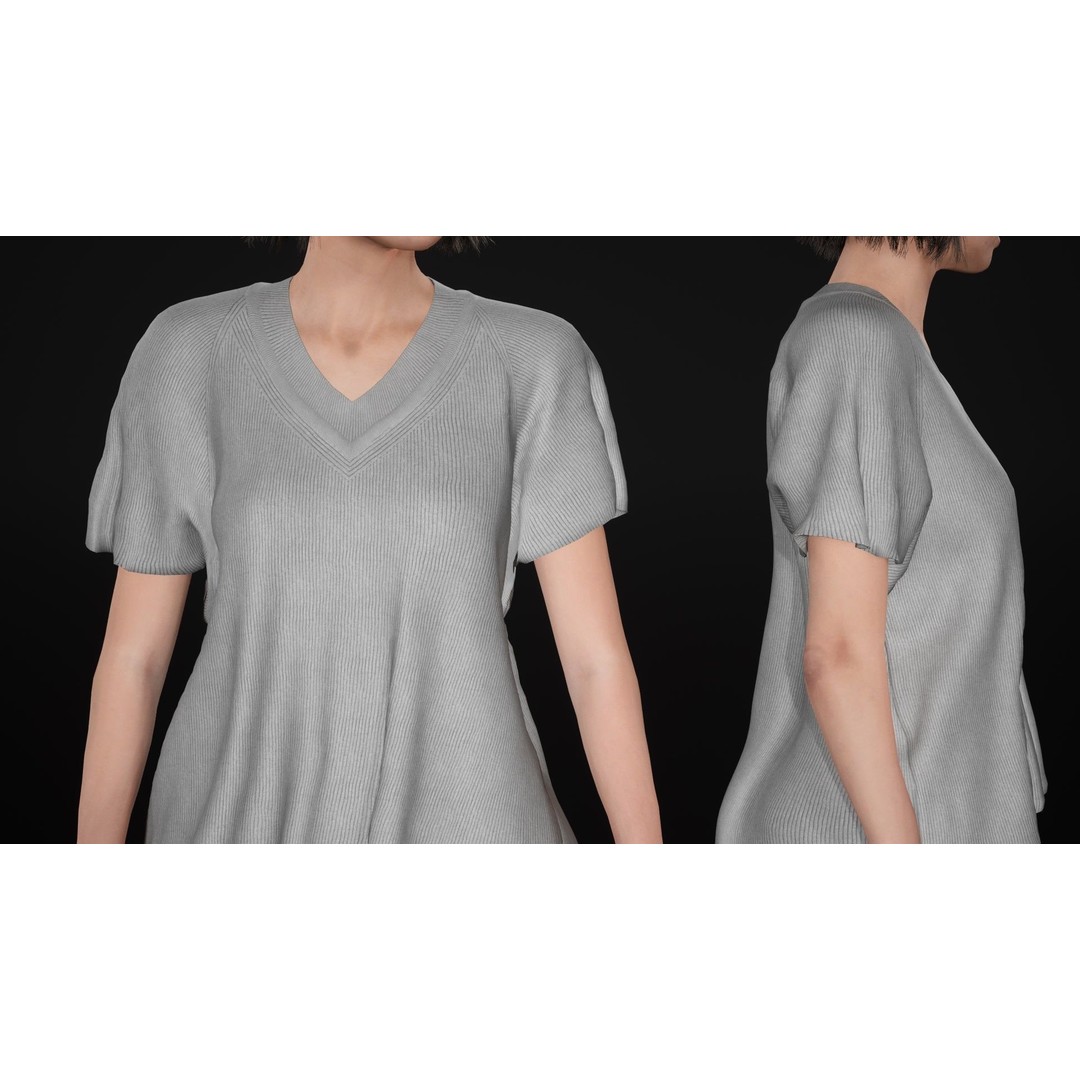 Woman Casual Outfit 3D Model – Modular Rigged Low-Poly for Unreal Engine - View 24