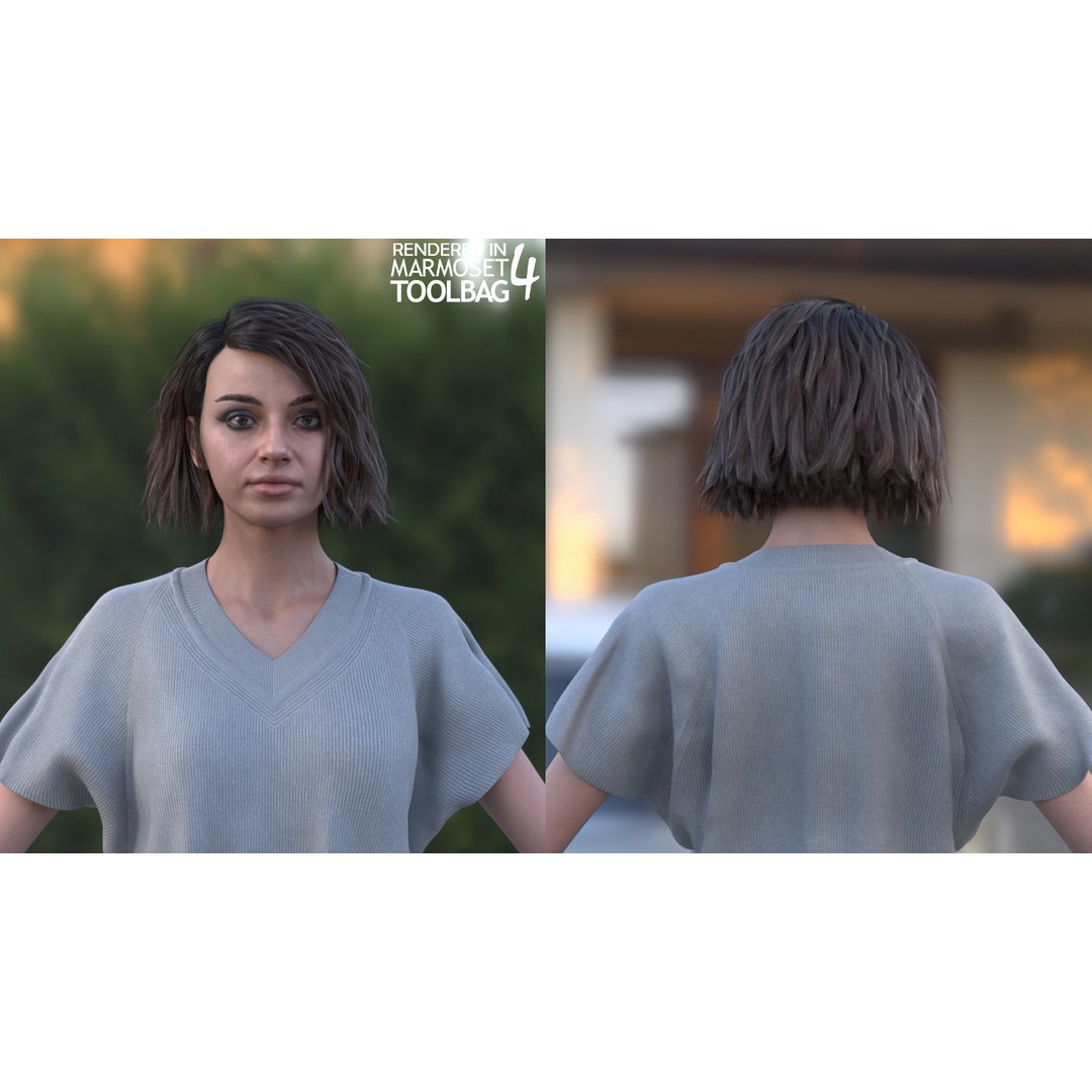 Woman Casual Outfit 3D Model – Modular Rigged Low-Poly for Unreal Engine - View 9
