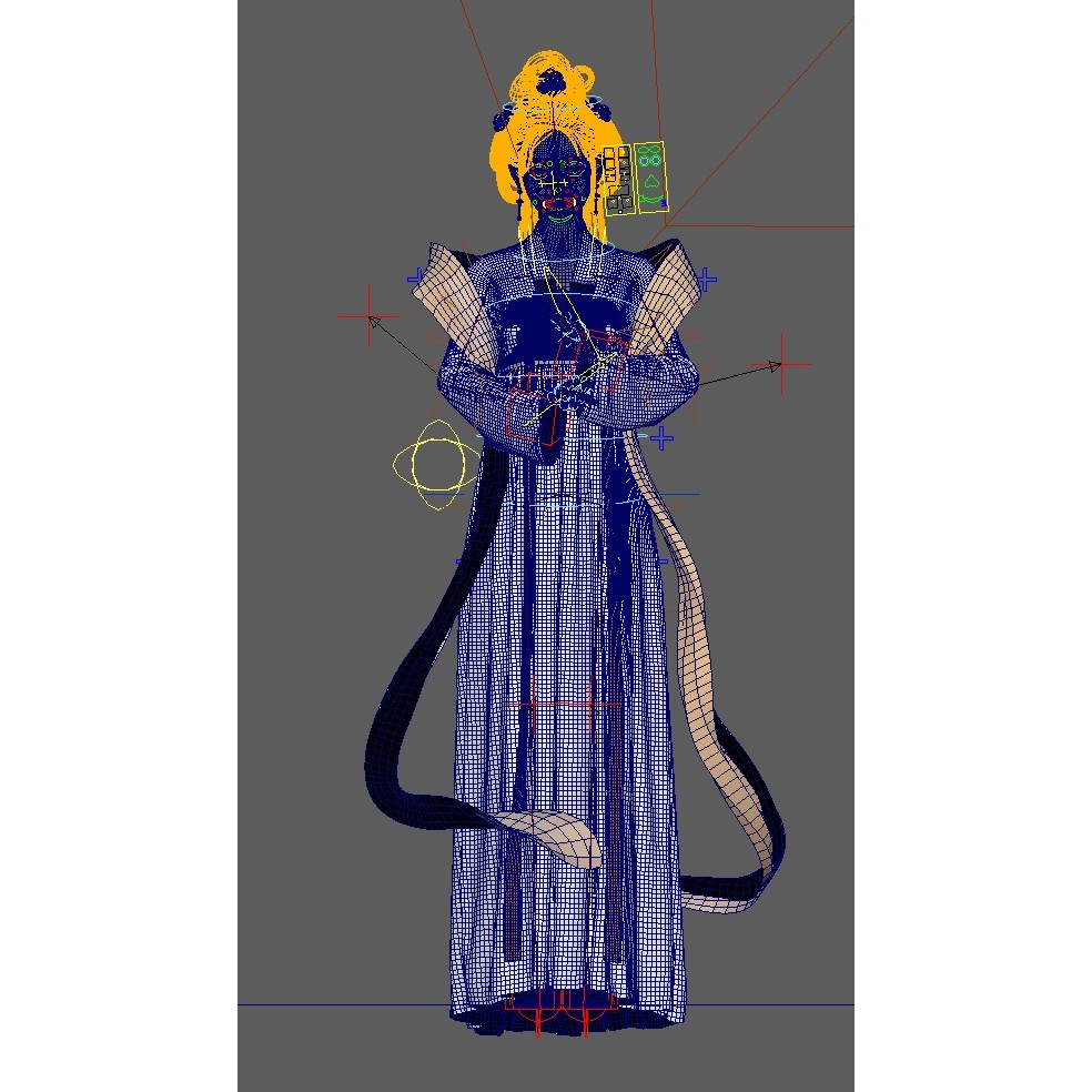 Ancient Chinese Hanfu Girl 3D Model – Rigged Character Asset, FBX