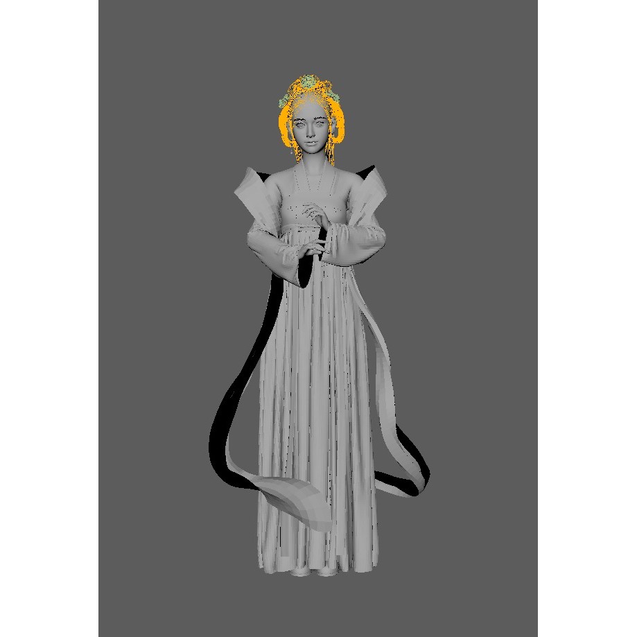 Ancient Chinese Hanfu Girl 3D Model – Rigged Character Asset, FBX - View 8