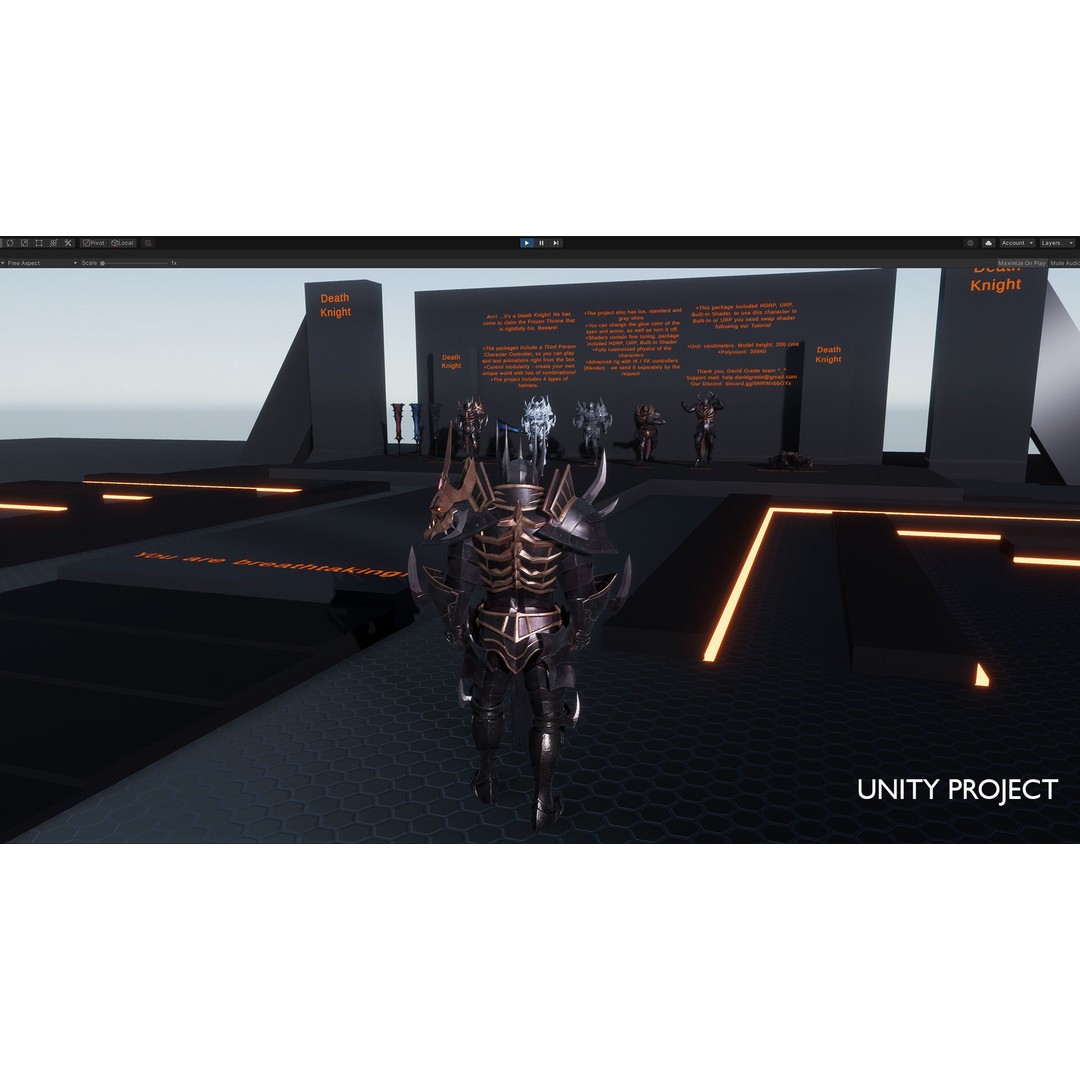 Death Knight 3D Model – Low Poly Medieval Boss Character, FBX - View 14