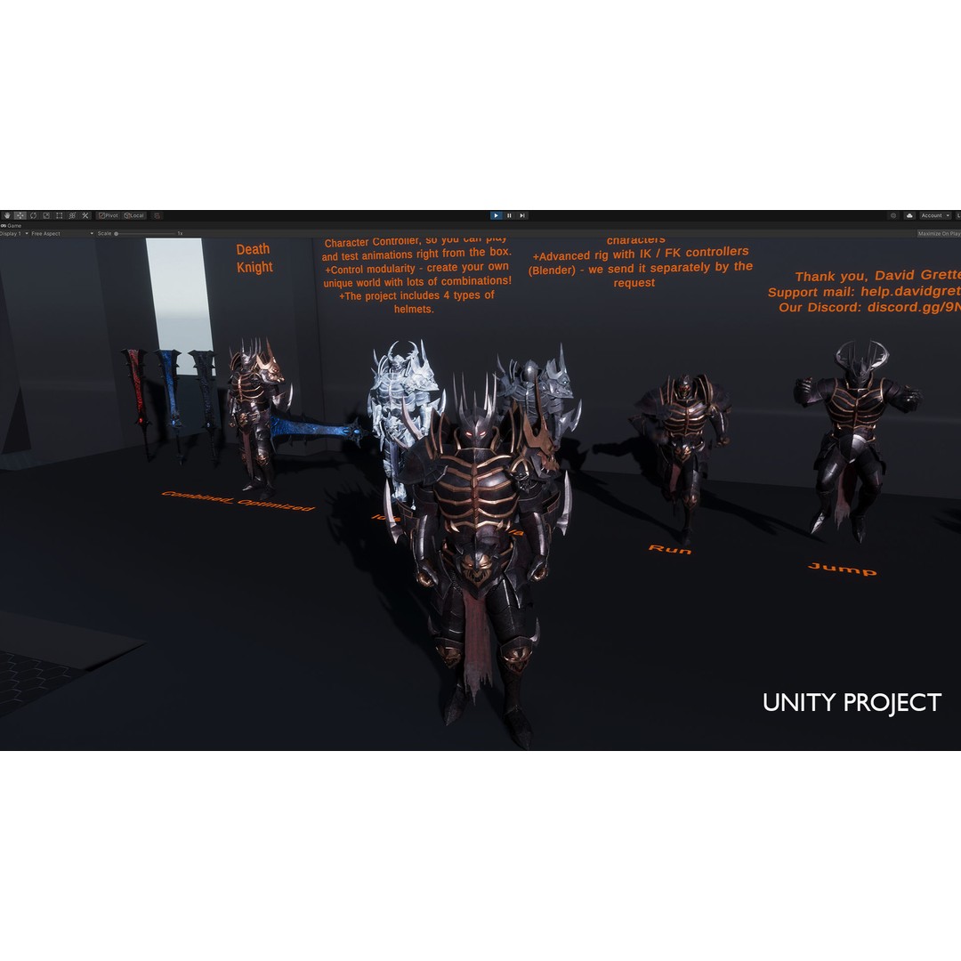 Death Knight 3D Model – Low Poly Medieval Boss Character, FBX - View 15