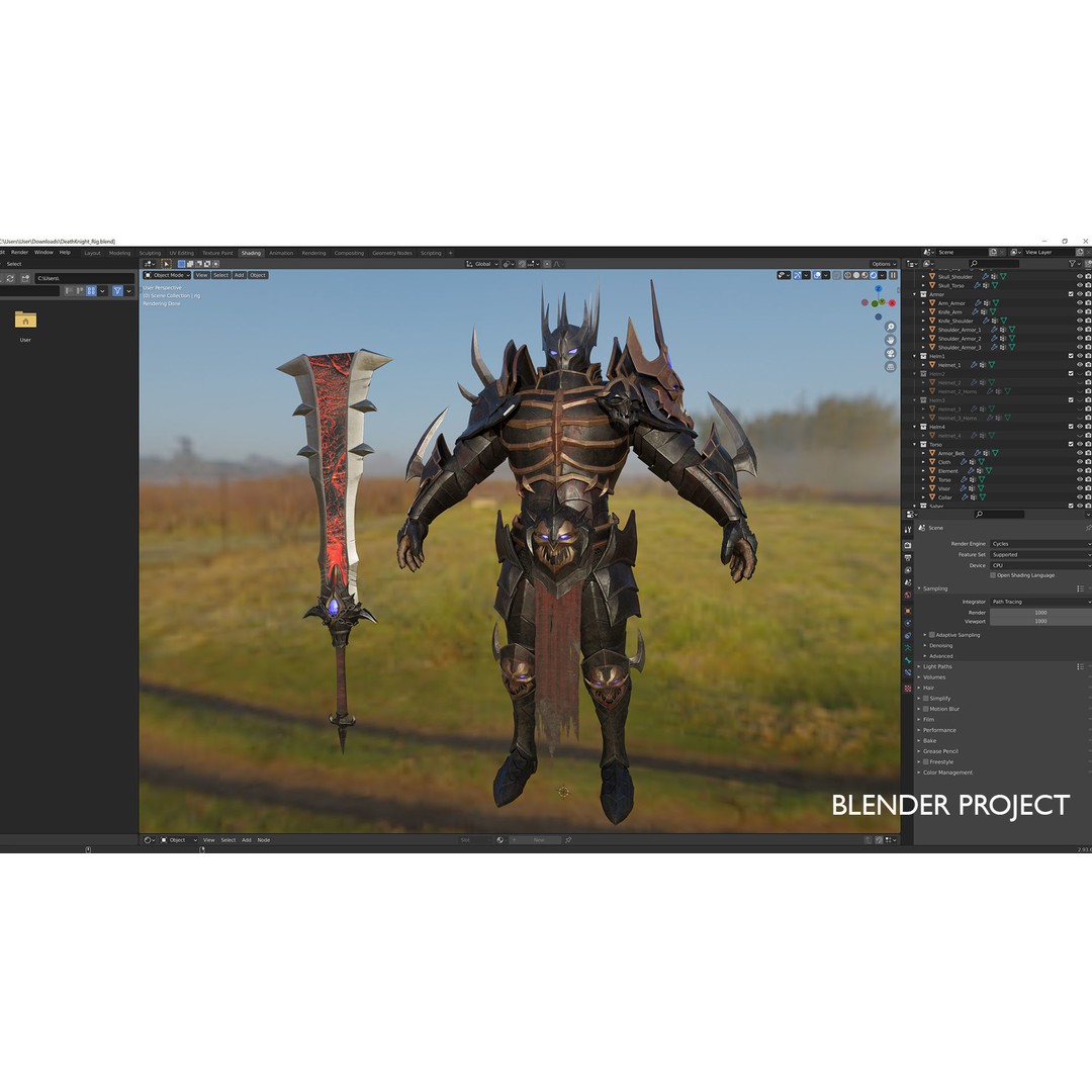 Death Knight 3D Model – Low Poly Medieval Boss Character, FBX - View 16