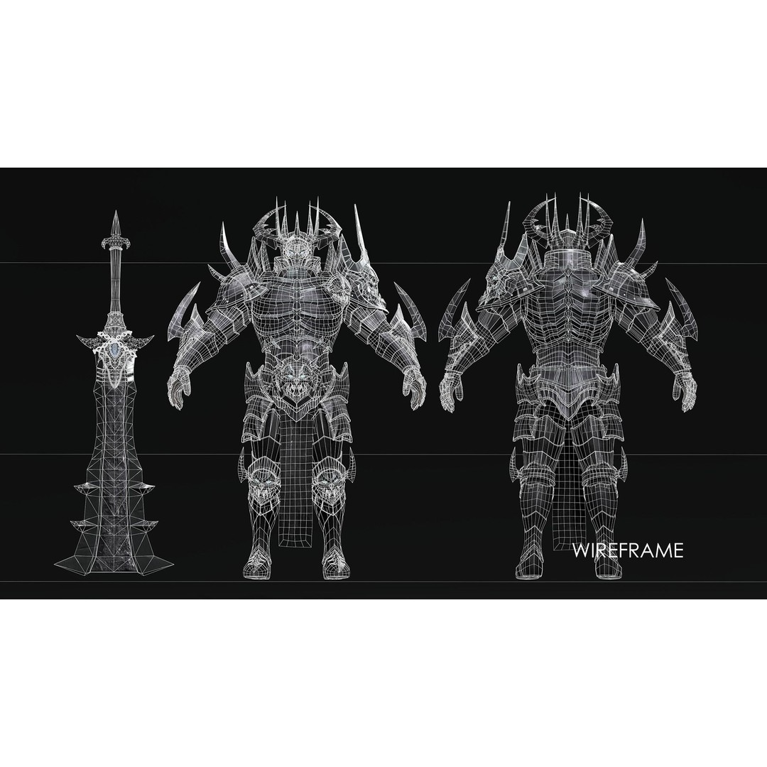 Death Knight 3D Model – Low Poly Medieval Boss Character, FBX - View 8