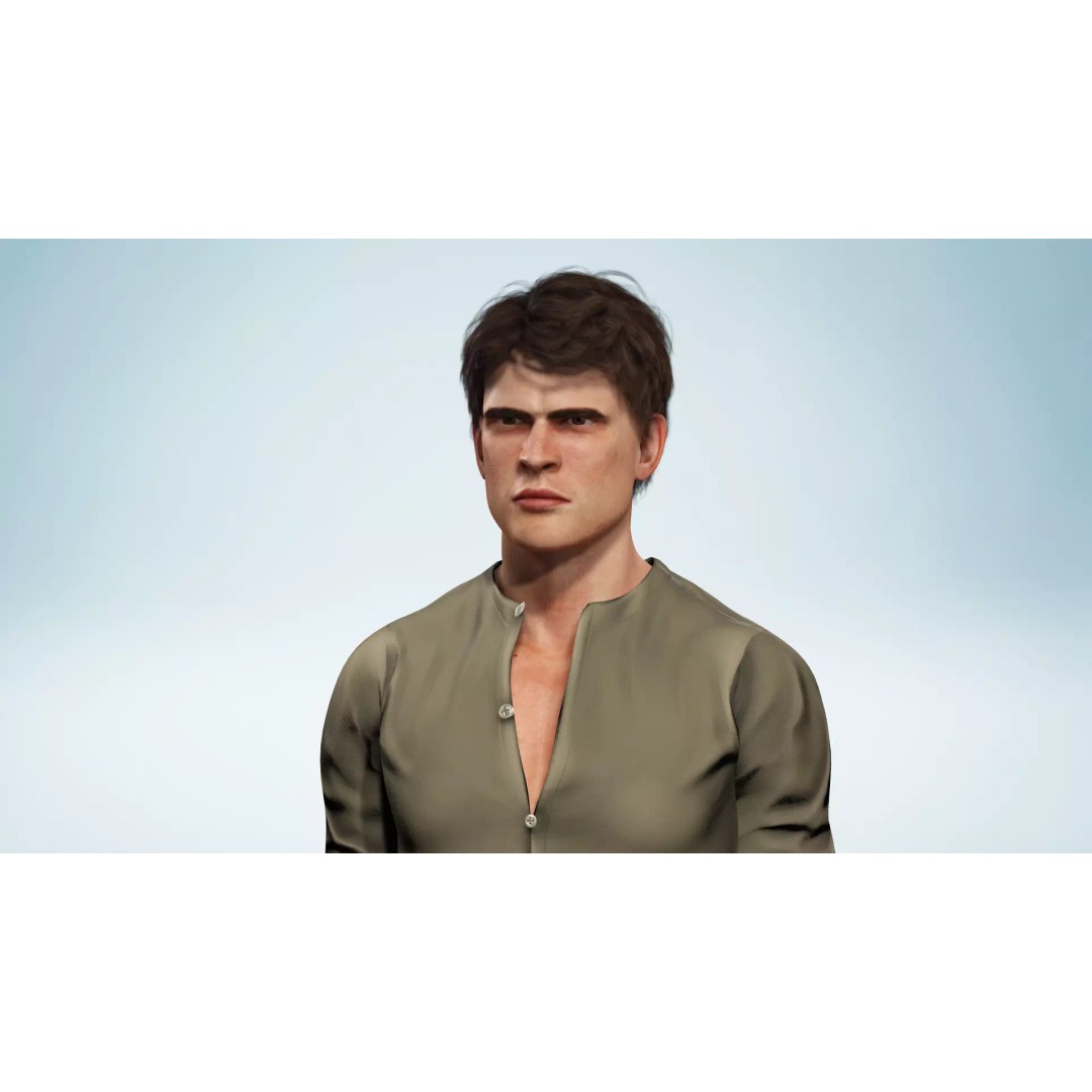 Realistic Male 3D Model – Low Poly Rigged Character for Games, FBX - View 12