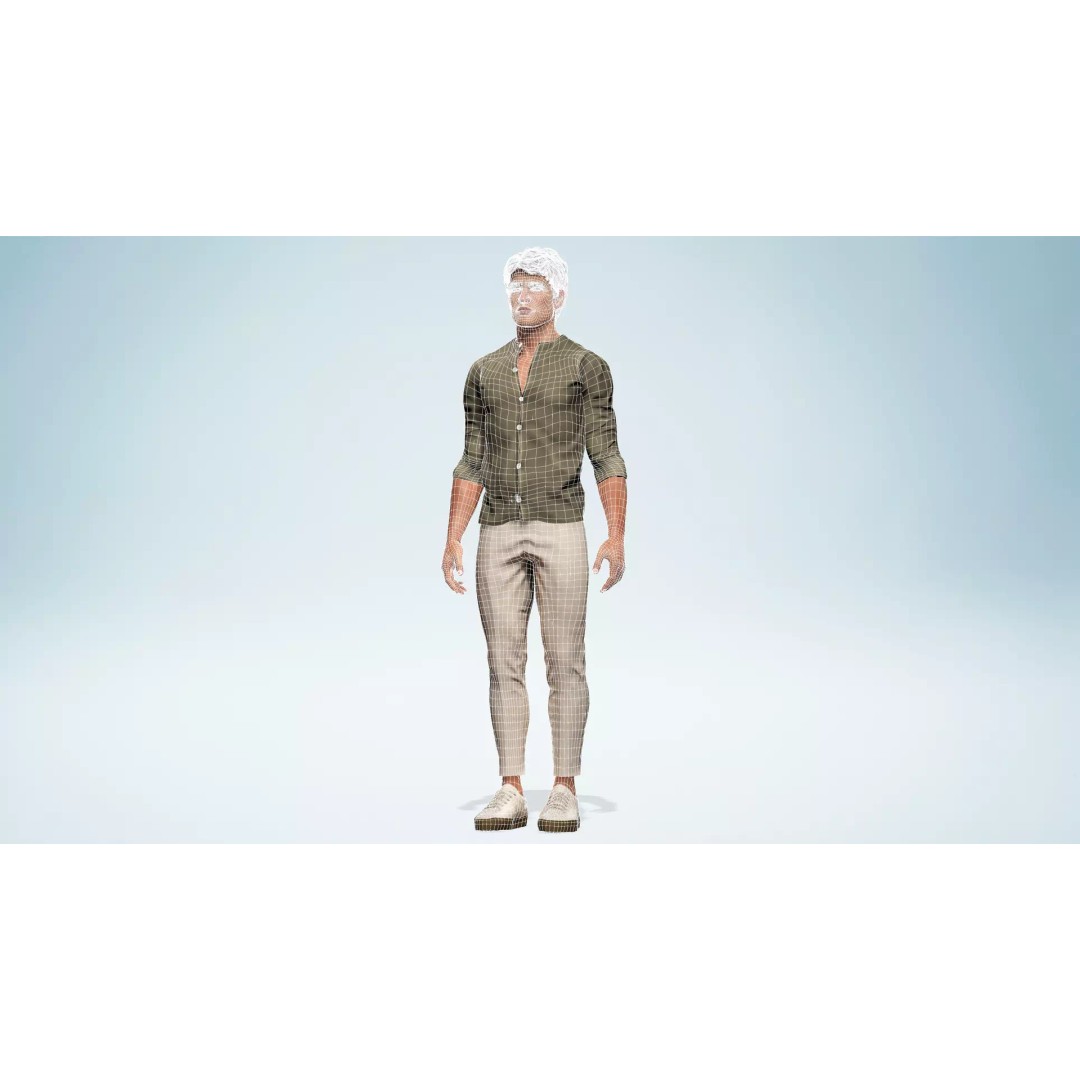 Realistic Male 3D Model – Low Poly Rigged Character for Games, FBX - View 26