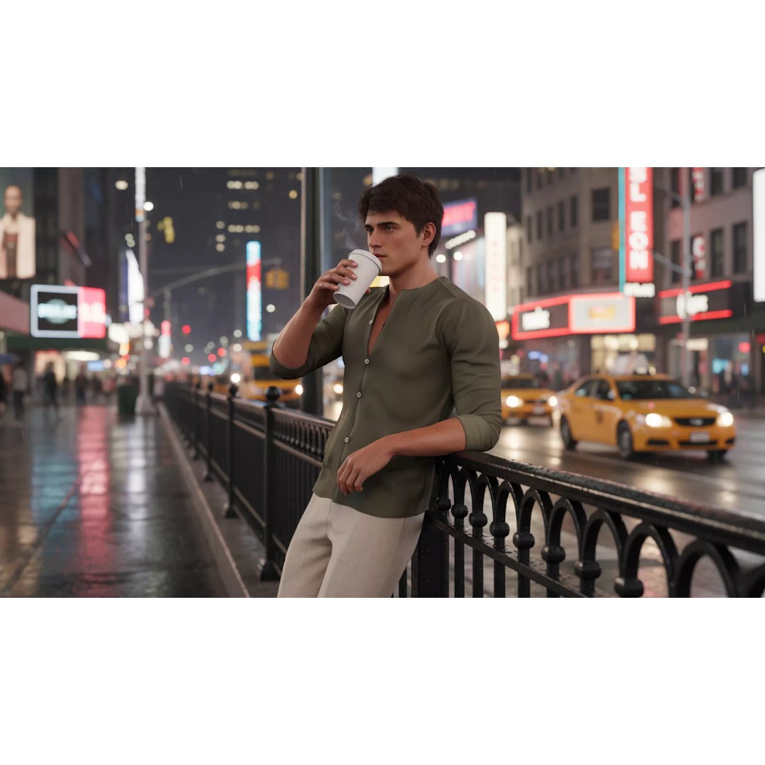Realistic Male 3D Model – Low Poly Rigged Character for Games, FBX - View 6