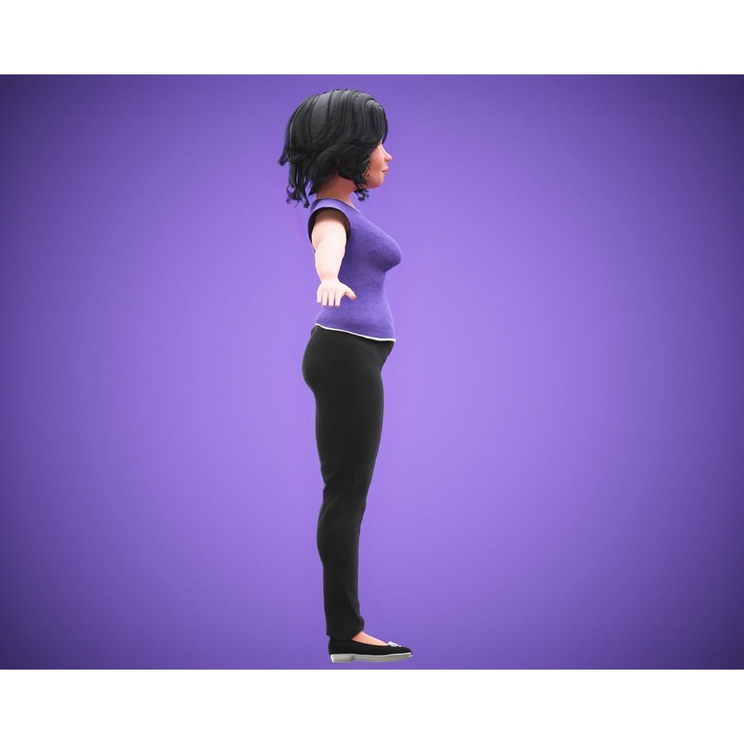 Cartoon Family 3D Model – Rigged Low-Poly Animation Pack, FBX & Blender - View 16