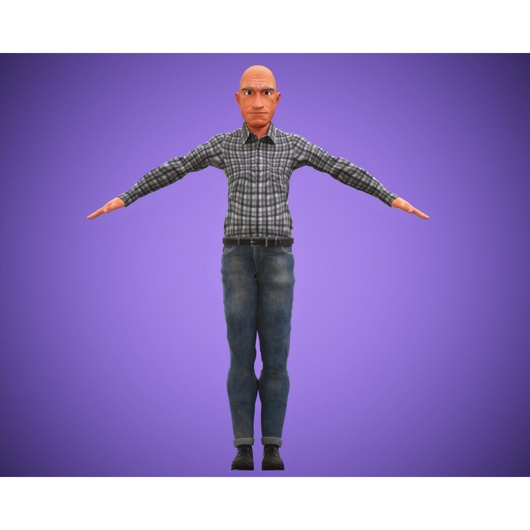 Cartoon Family 3D Model – Rigged Low-Poly Animation Pack, FBX & Blender - View 17