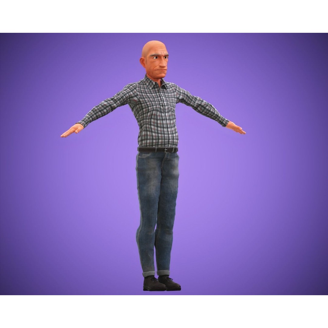 Cartoon Family 3D Model – Rigged Low-Poly Animation Pack, FBX & Blender - View 18