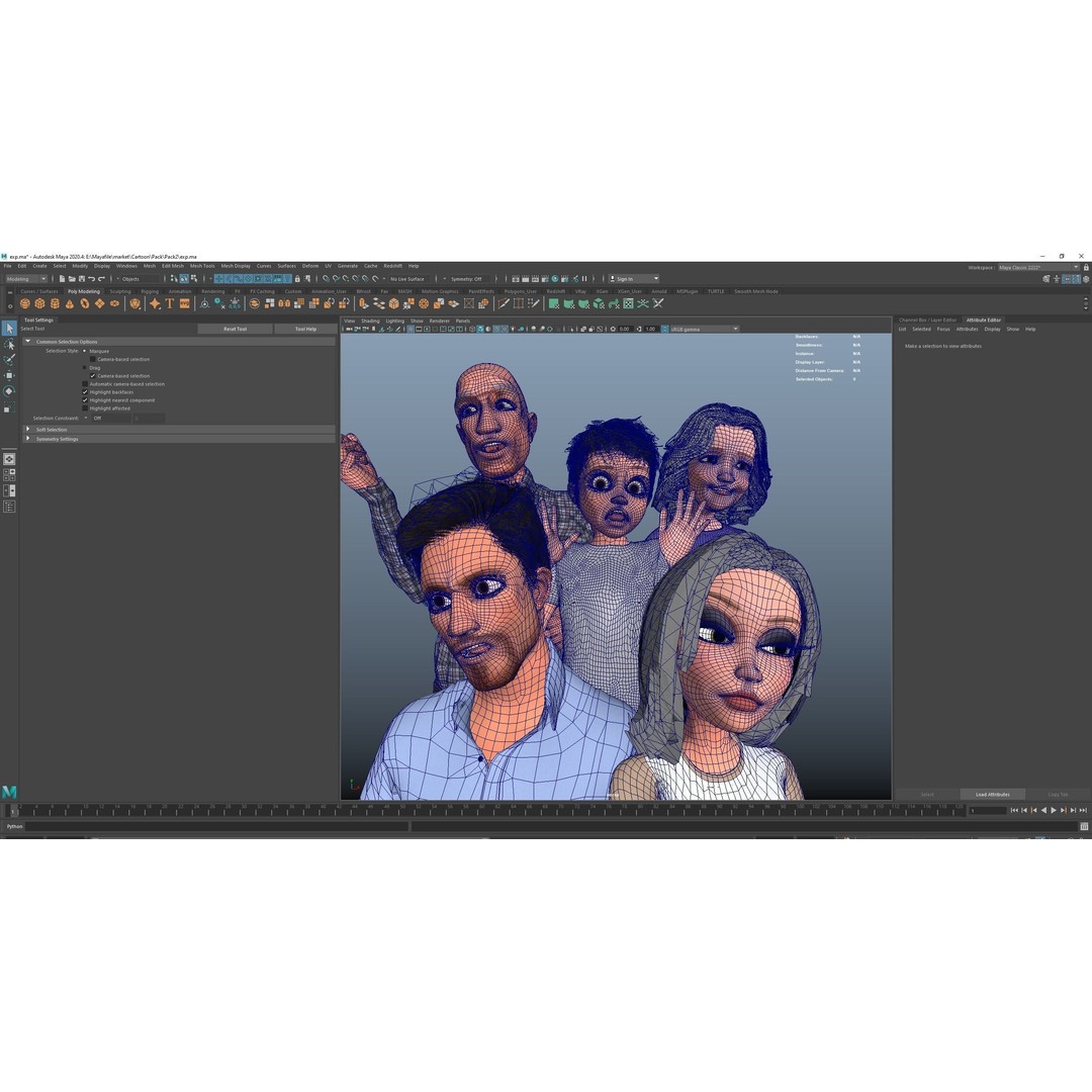 Cartoon Family 3D Model – Rigged Low-Poly Animation Pack, FBX & Blender - View 22