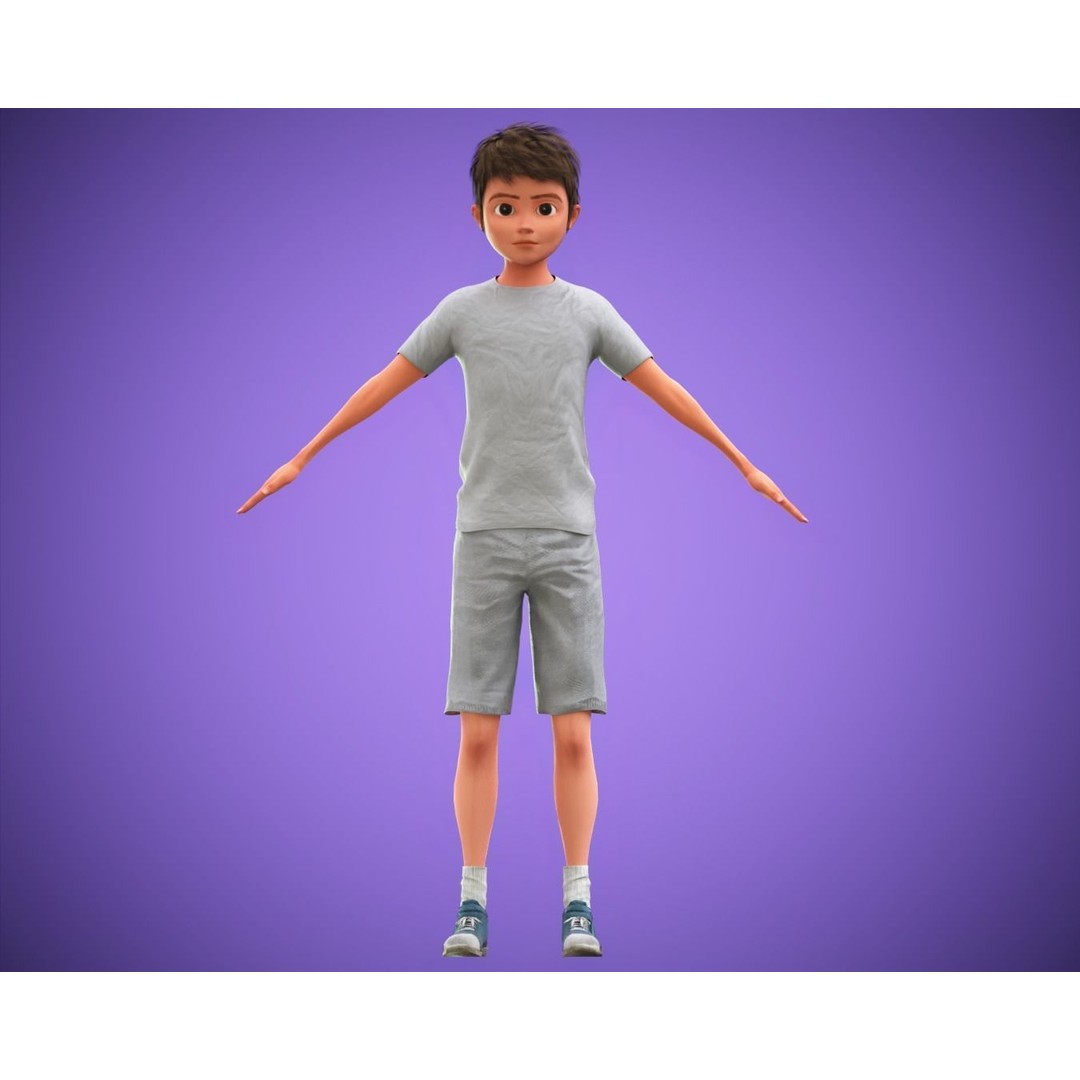 Cartoon Family 3D Model – Rigged Low-Poly Animation Pack, FBX & Blender - View 5