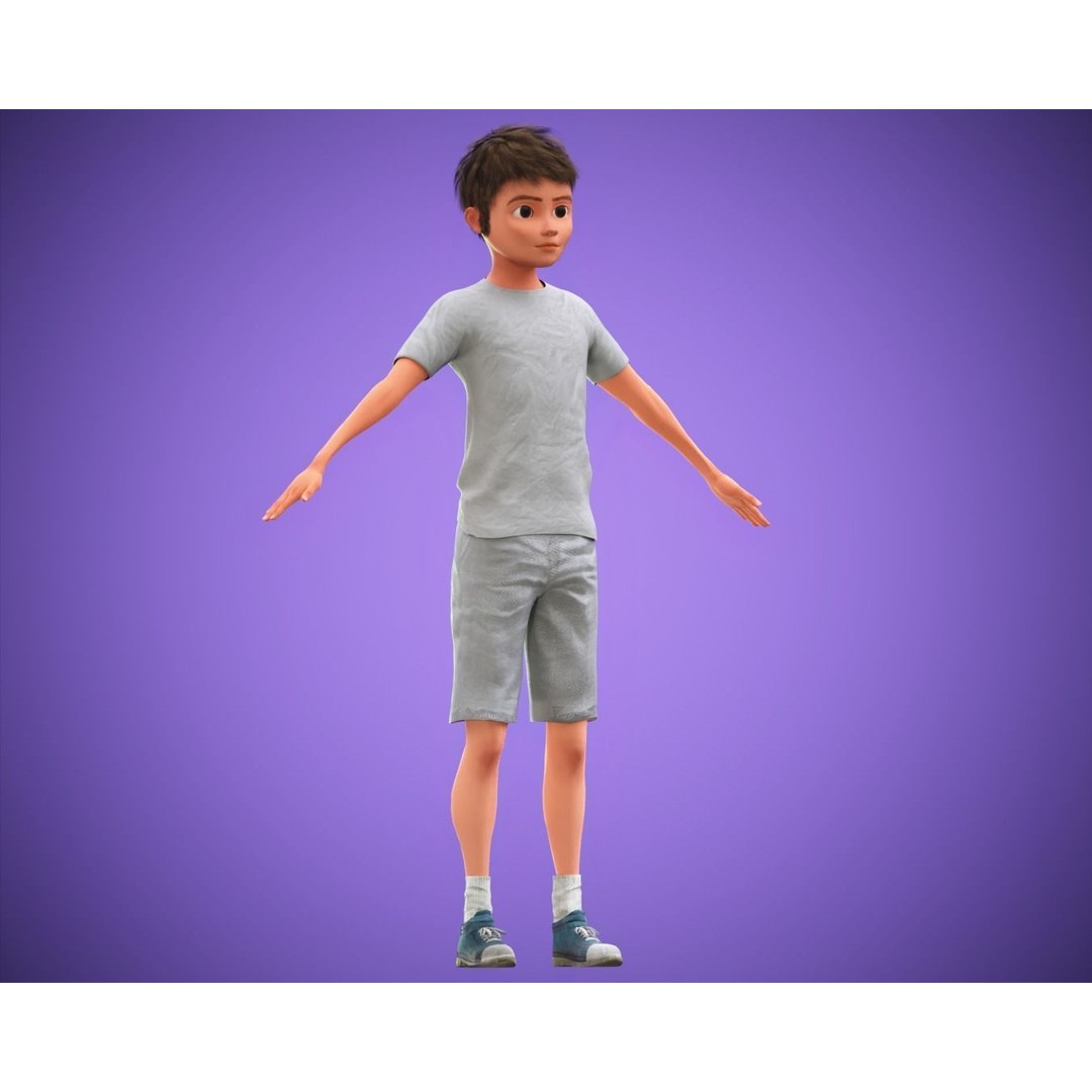 Cartoon Family 3D Model – Rigged Low-Poly Animation Pack, FBX & Blender - View 6