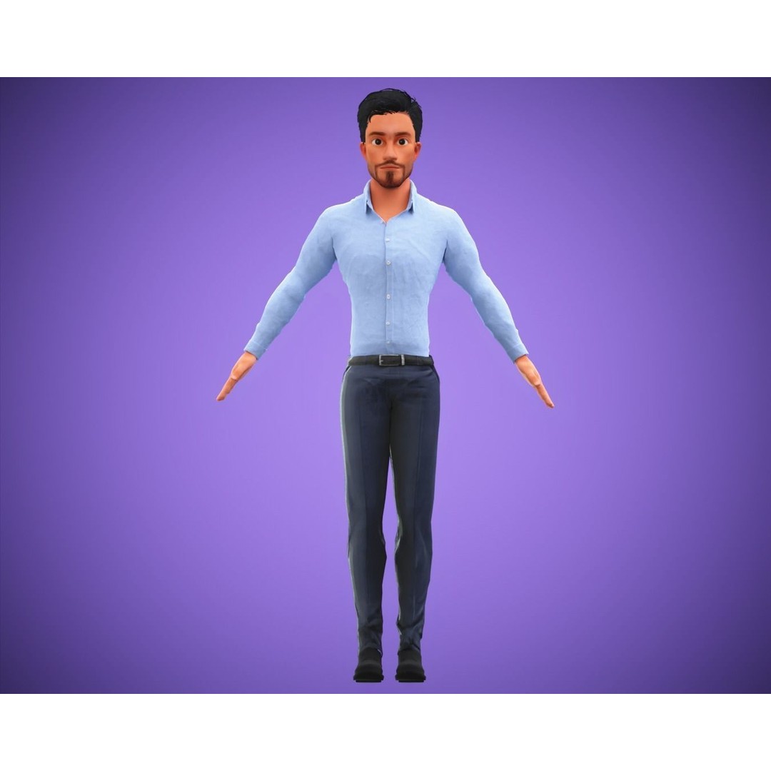 Cartoon Family 3D Model – Rigged Low-Poly Animation Pack, FBX & Blender - View 8