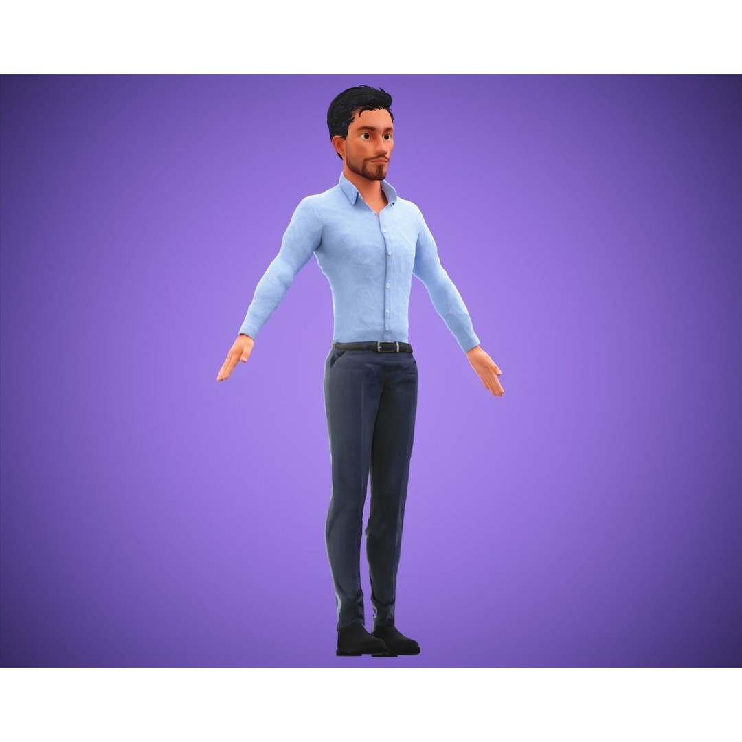 Cartoon Family 3D Model – Rigged Low-Poly Animation Pack, FBX & Blender - View 9