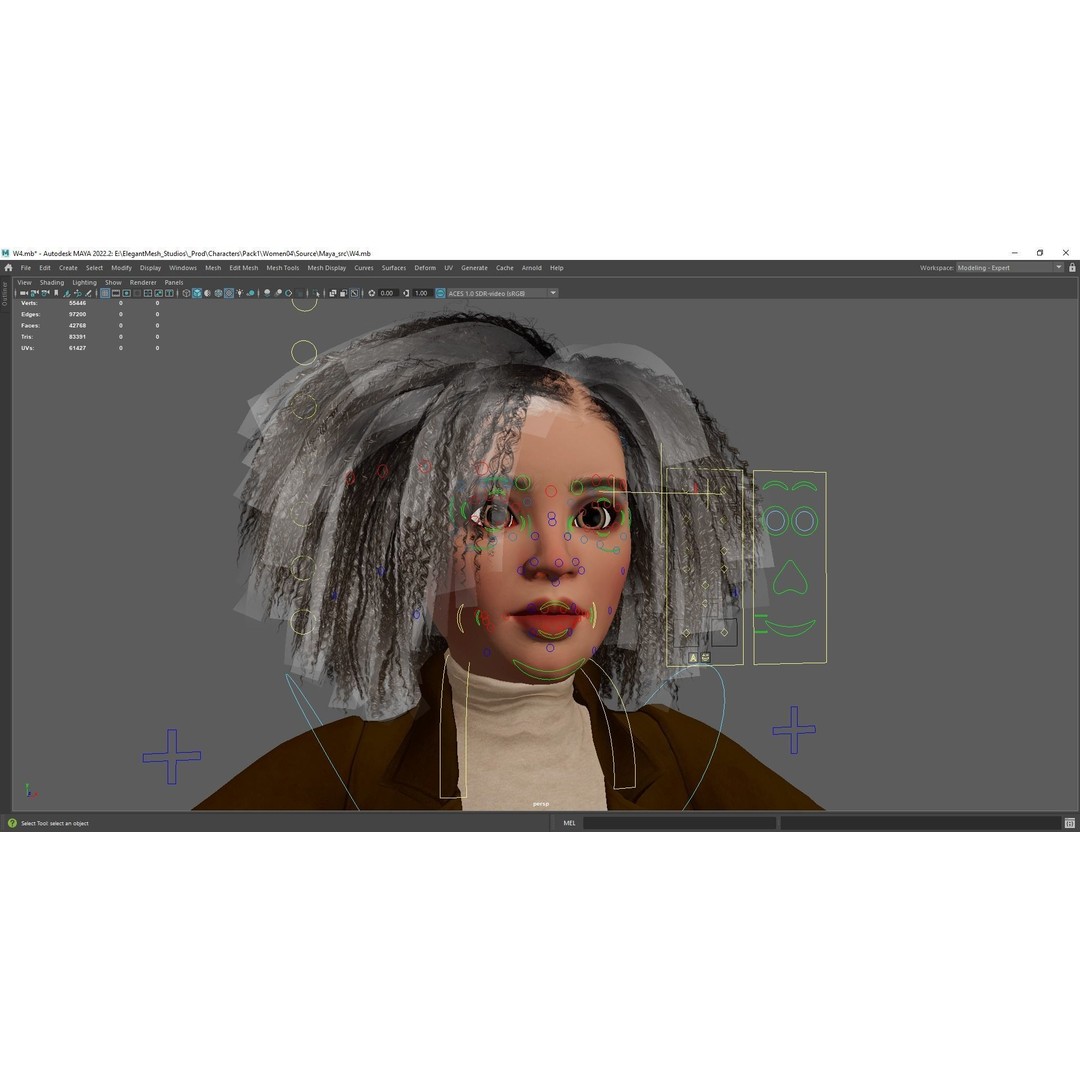 Classic Afro 3D Model – Cartoon Rigged Character, FBX, Blender - View 21