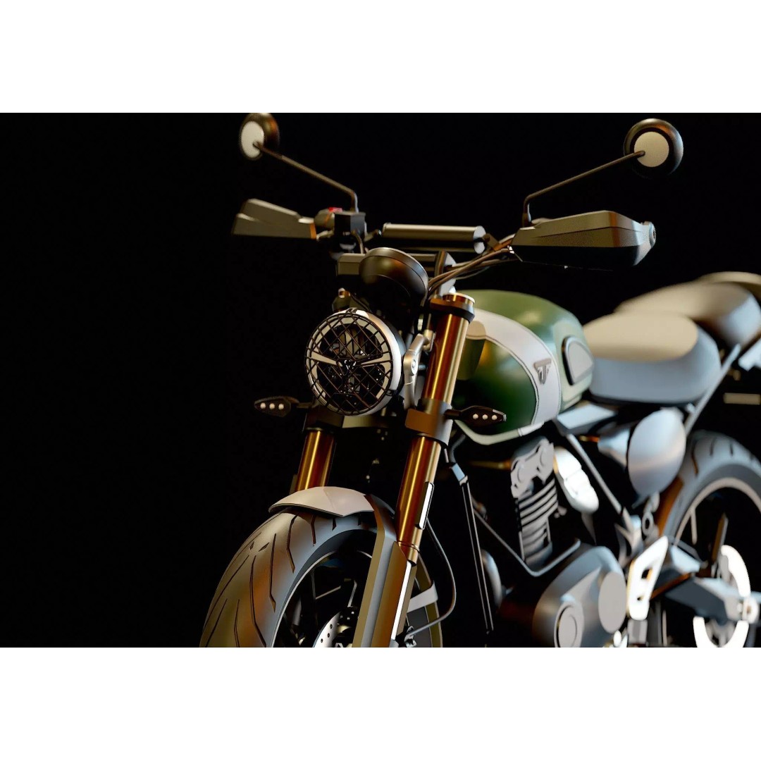 Triumph Scrambler 400 X 2024 3D Model – Detailed Base Mesh for Customization - View 10