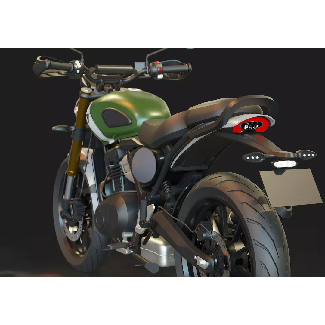Triumph Scrambler 400 X 2024 3D Model – Detailed Base Mesh for Customization - View 11