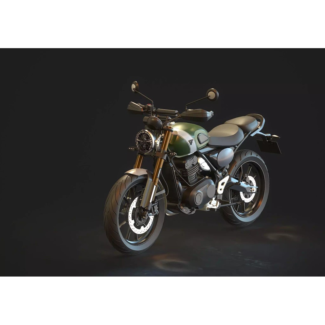 Triumph Scrambler 400 X 2024 3D Model – Detailed Base Mesh for Customization - View 2