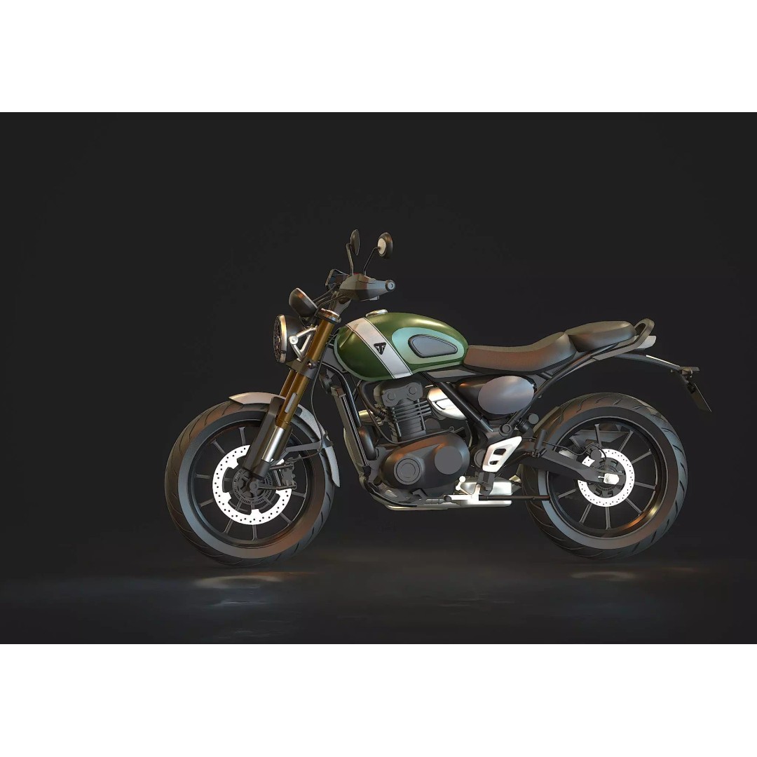 Triumph Scrambler 400 X 2024 3D Model – Detailed Base Mesh for Customization - View 3