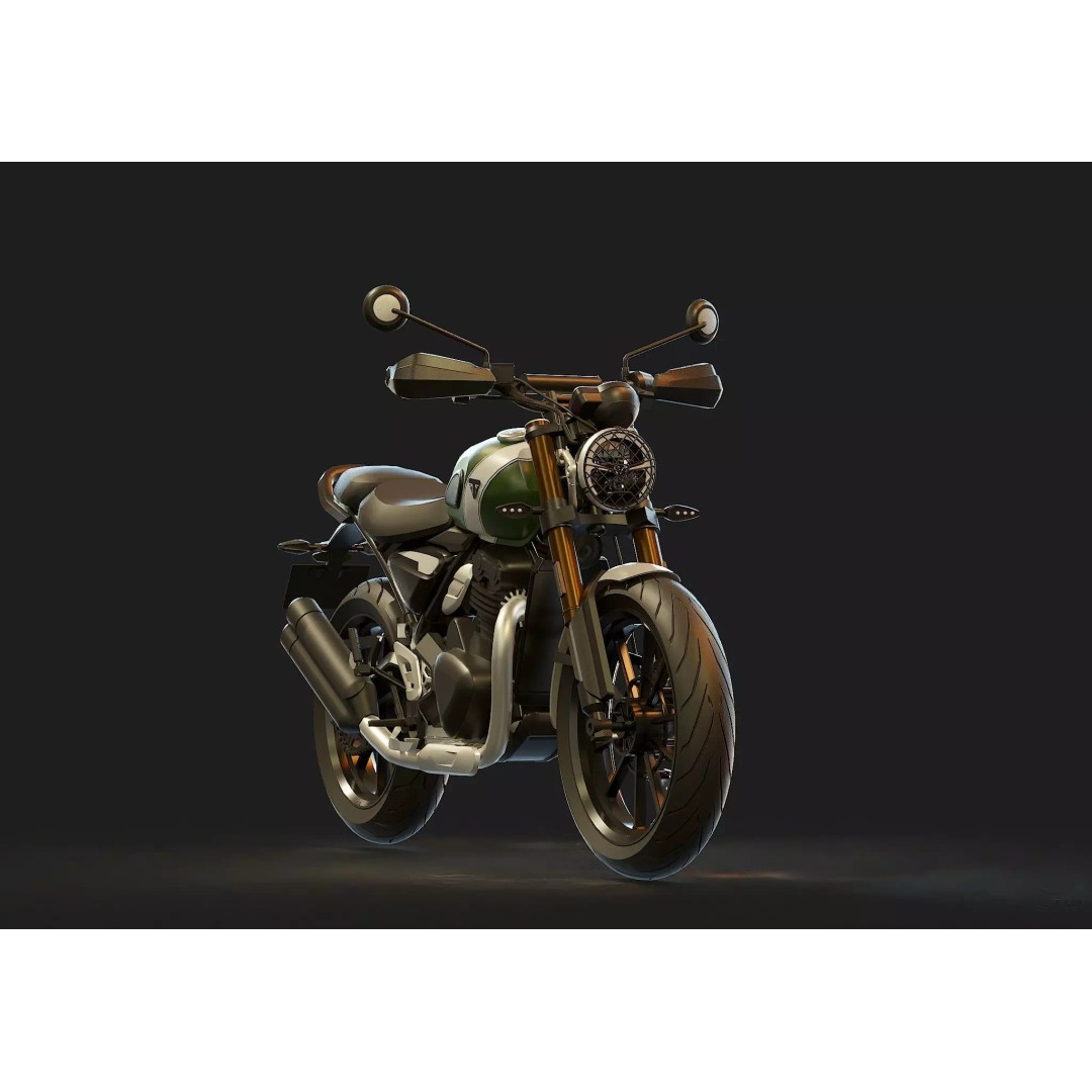 Triumph Scrambler 400 X 2024 3D Model – Detailed Base Mesh for Customization - View 8