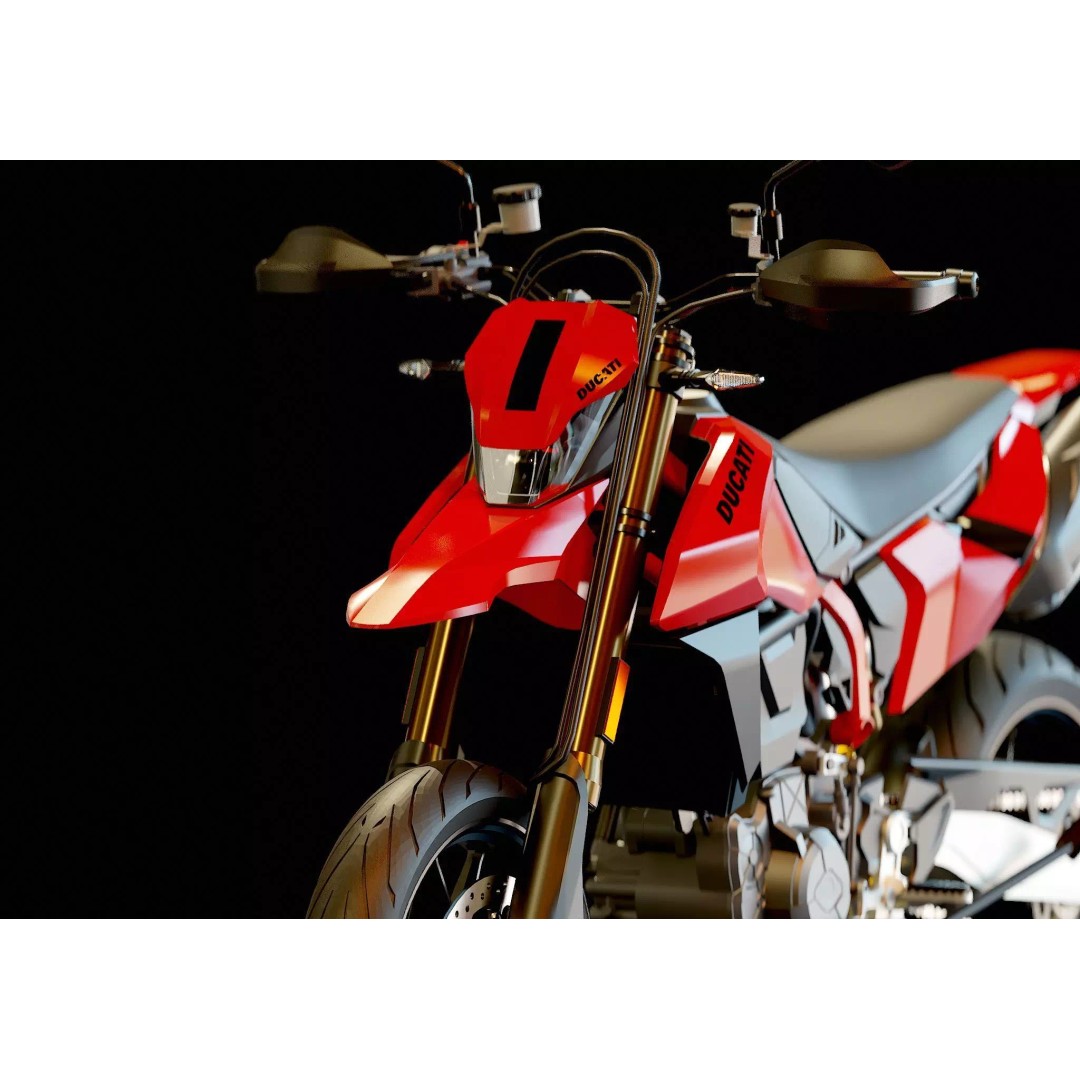 Ducati Hypermotard 698 3D Model – Detailed Base Mesh for Customization - View 10