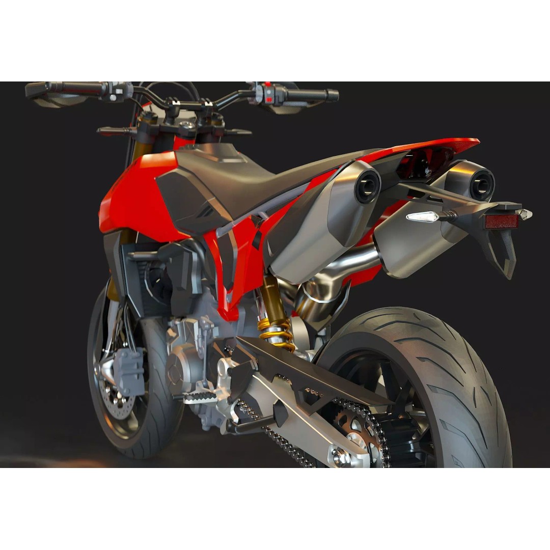 Ducati Hypermotard 698 3D Model – Detailed Base Mesh for Customization - View 11