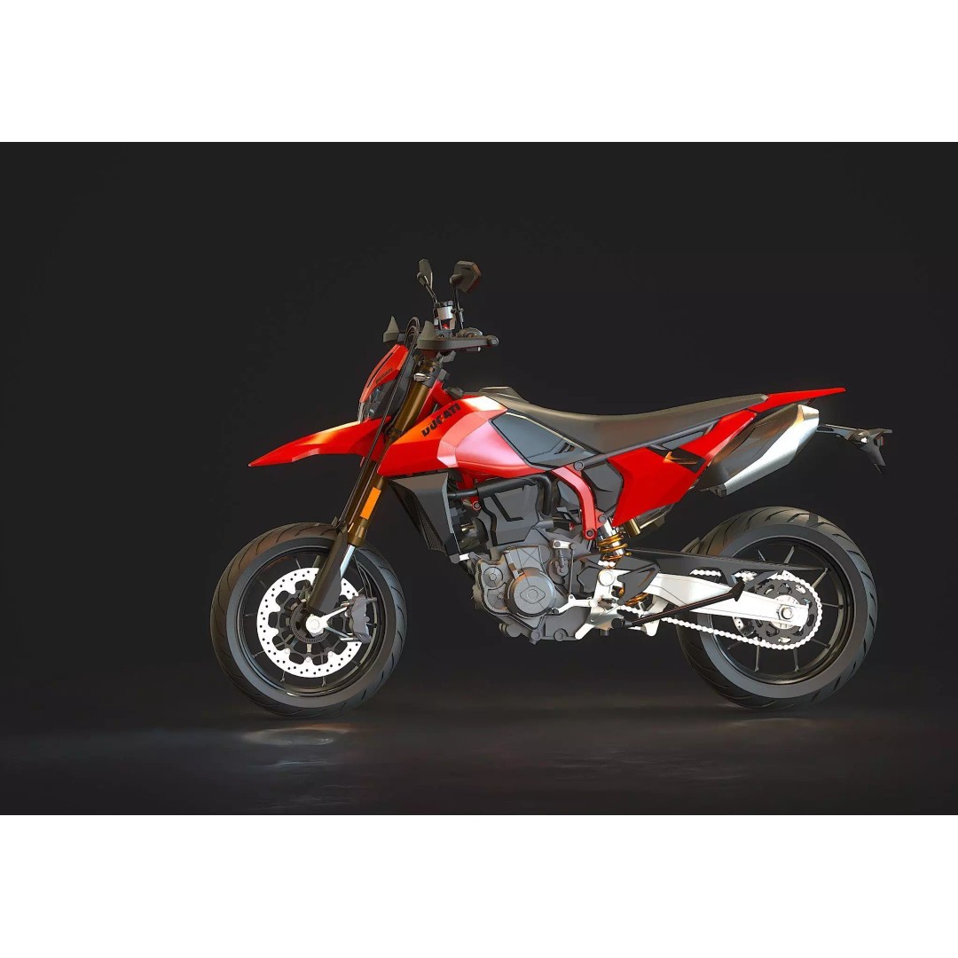 Ducati Hypermotard 698 3D Model – Detailed Base Mesh for Customization - View 3