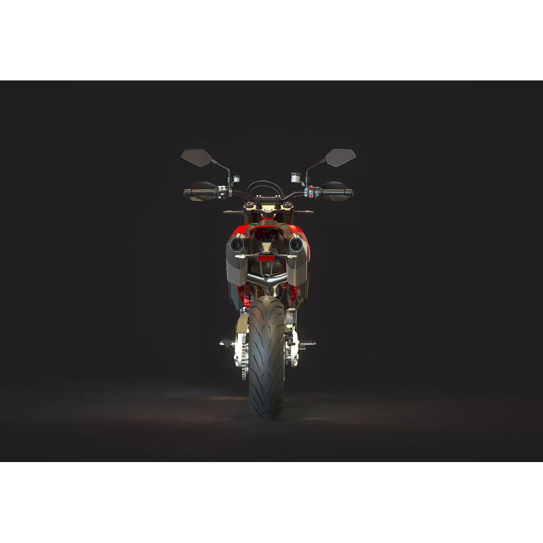 Ducati Hypermotard 698 3D Model – Detailed Base Mesh for Customization - View 7