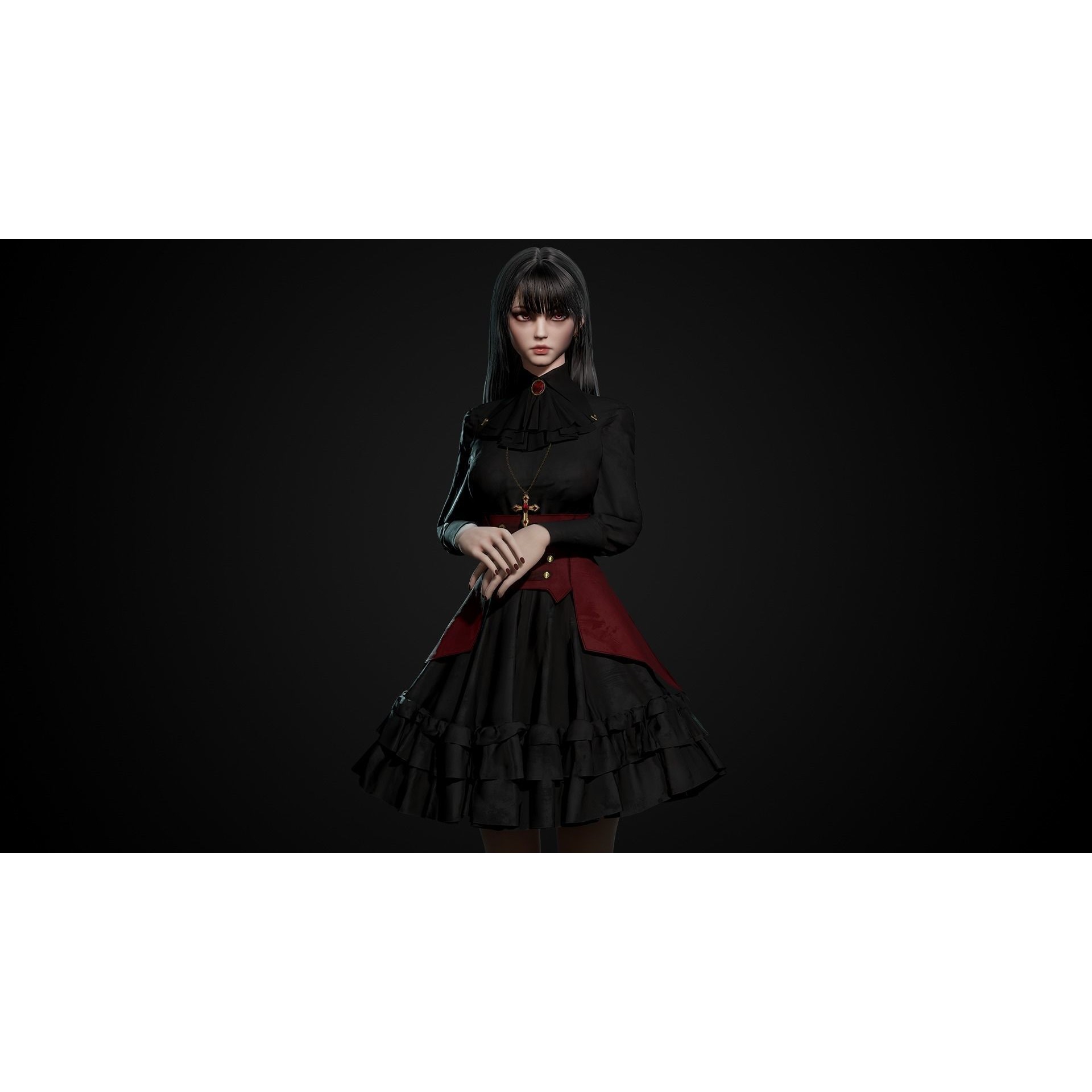 Vampire Girl - Low-Poly Game-Ready 3D Model