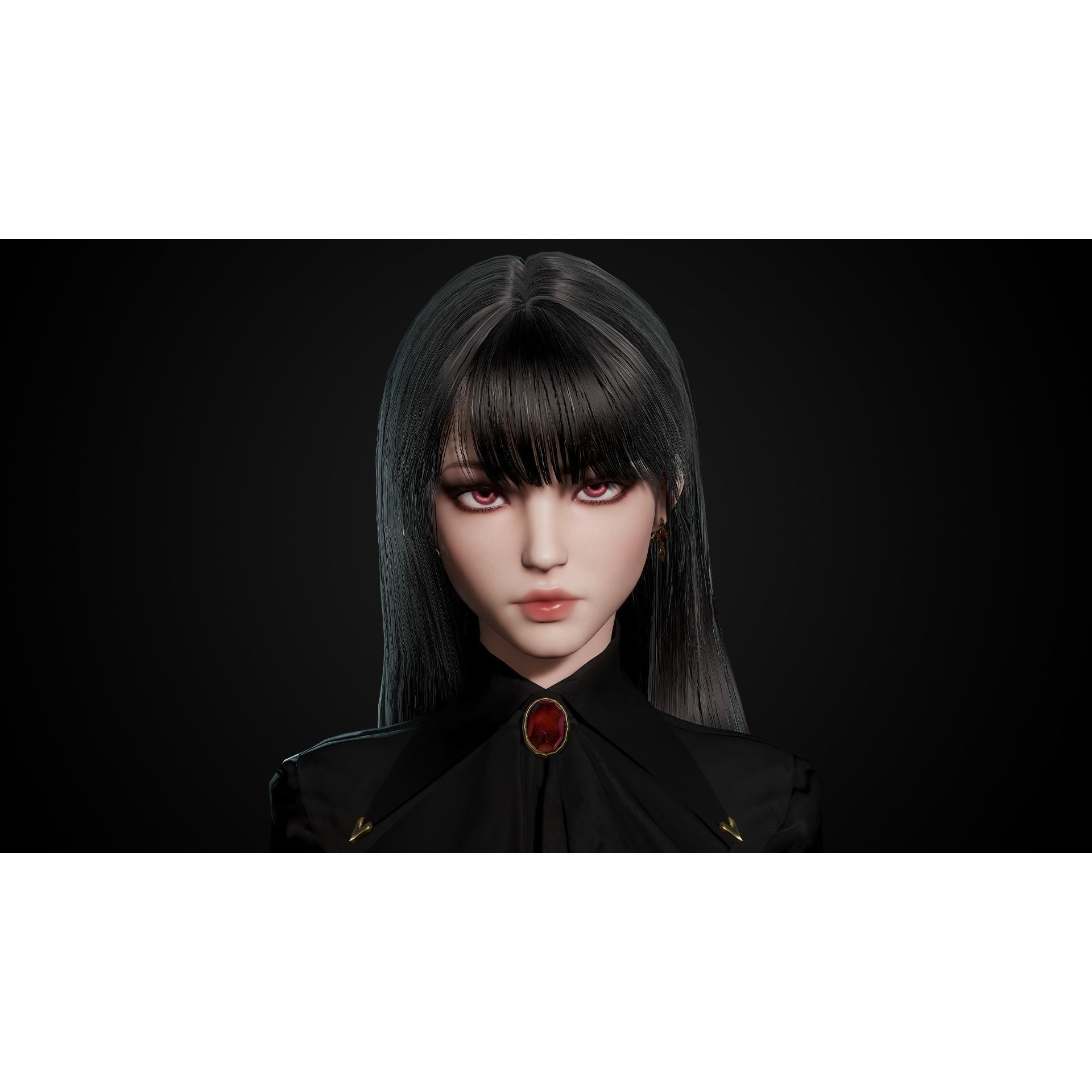 Vampire Girl - Low-Poly Game-Ready 3D Model - View 13
