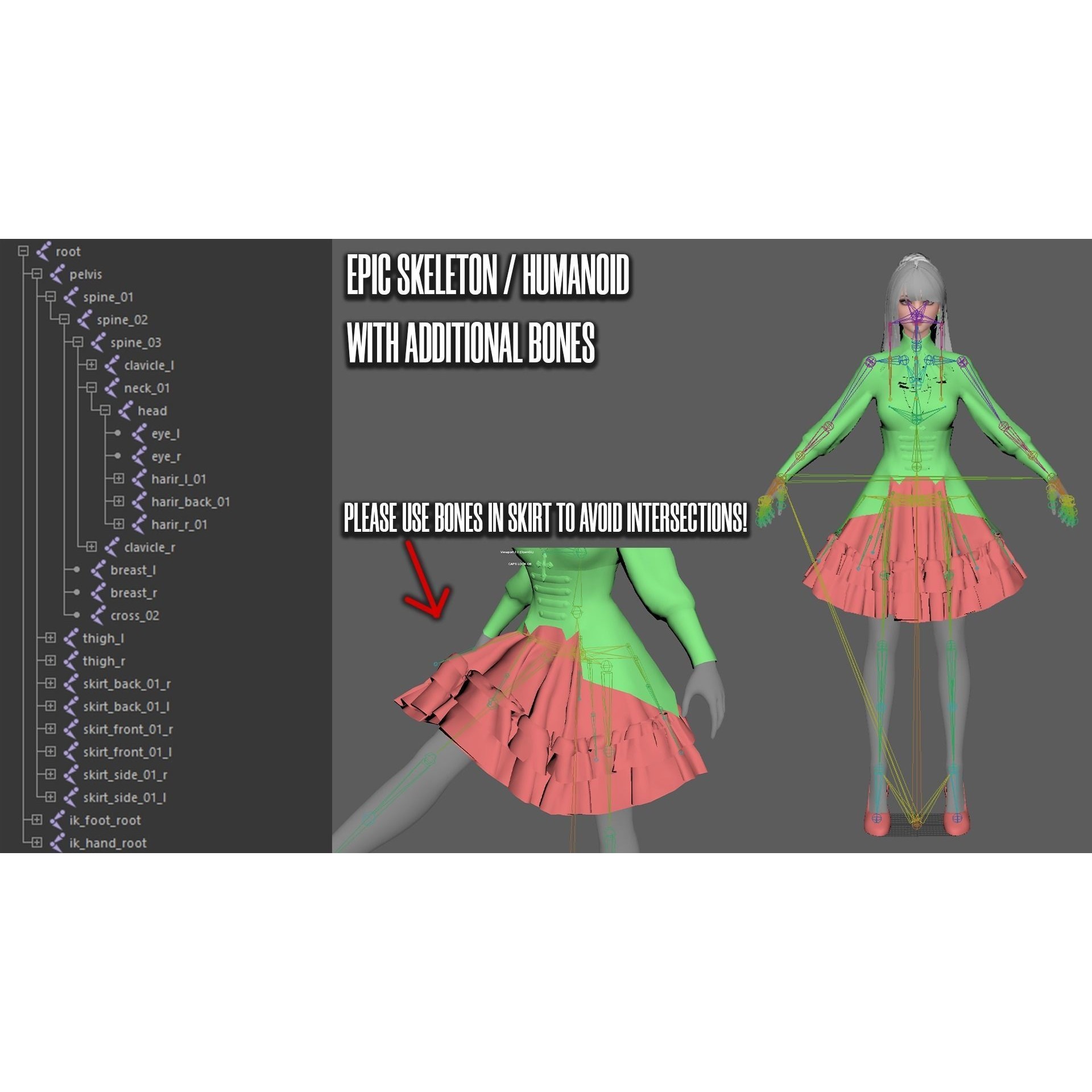 Vampire Girl - Low-Poly Game-Ready 3D Model - View 18