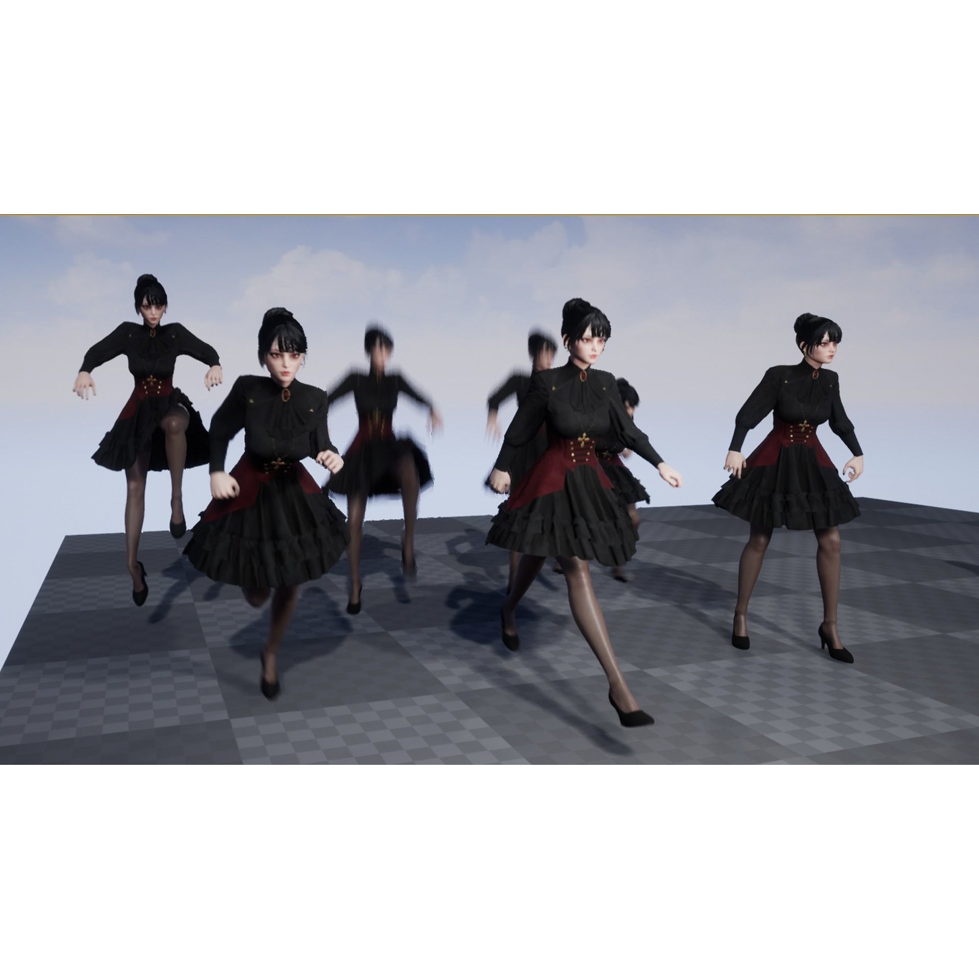 Vampire Girl - Low-Poly Game-Ready 3D Model - View 19