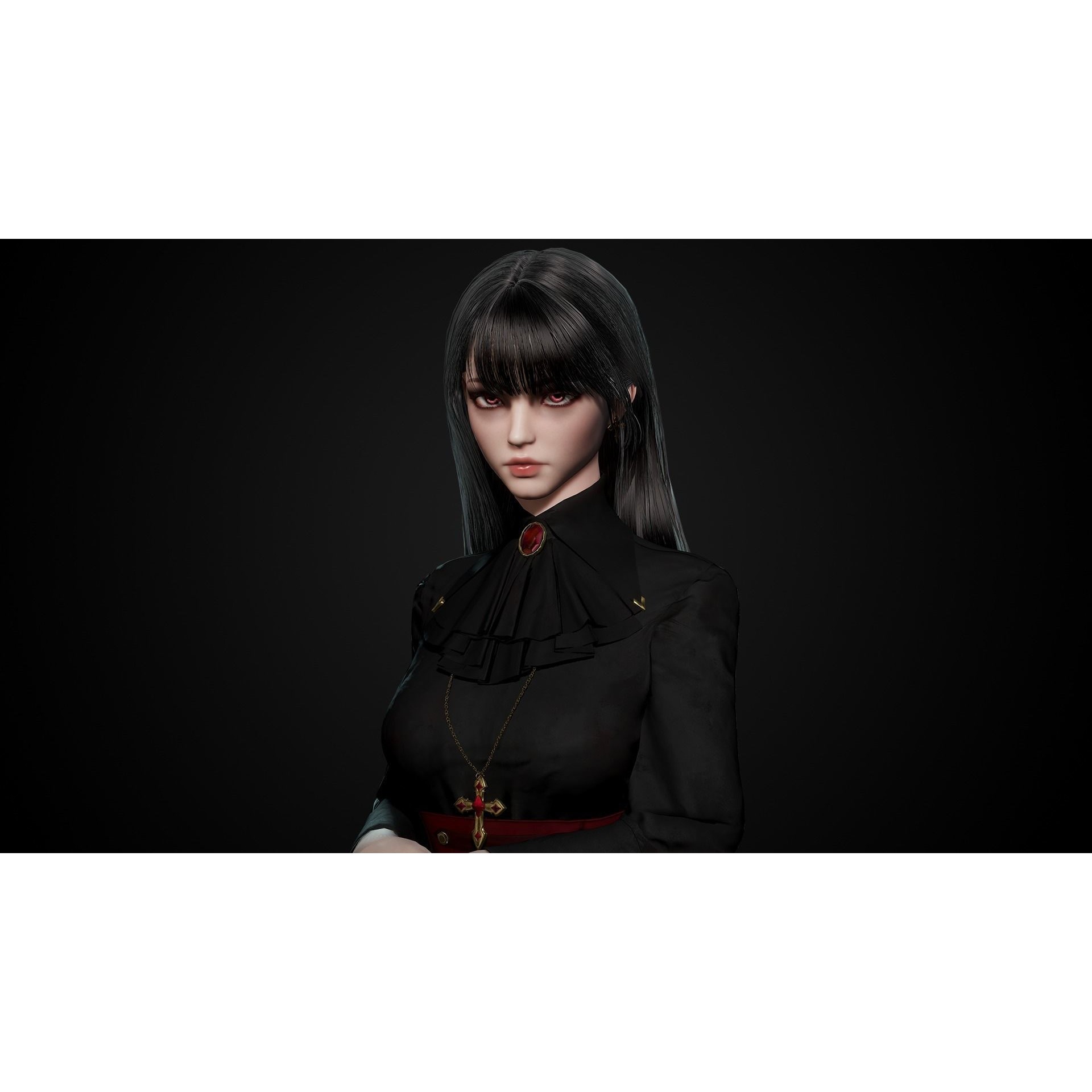 Vampire Girl - Low-Poly Game-Ready 3D Model - View 5