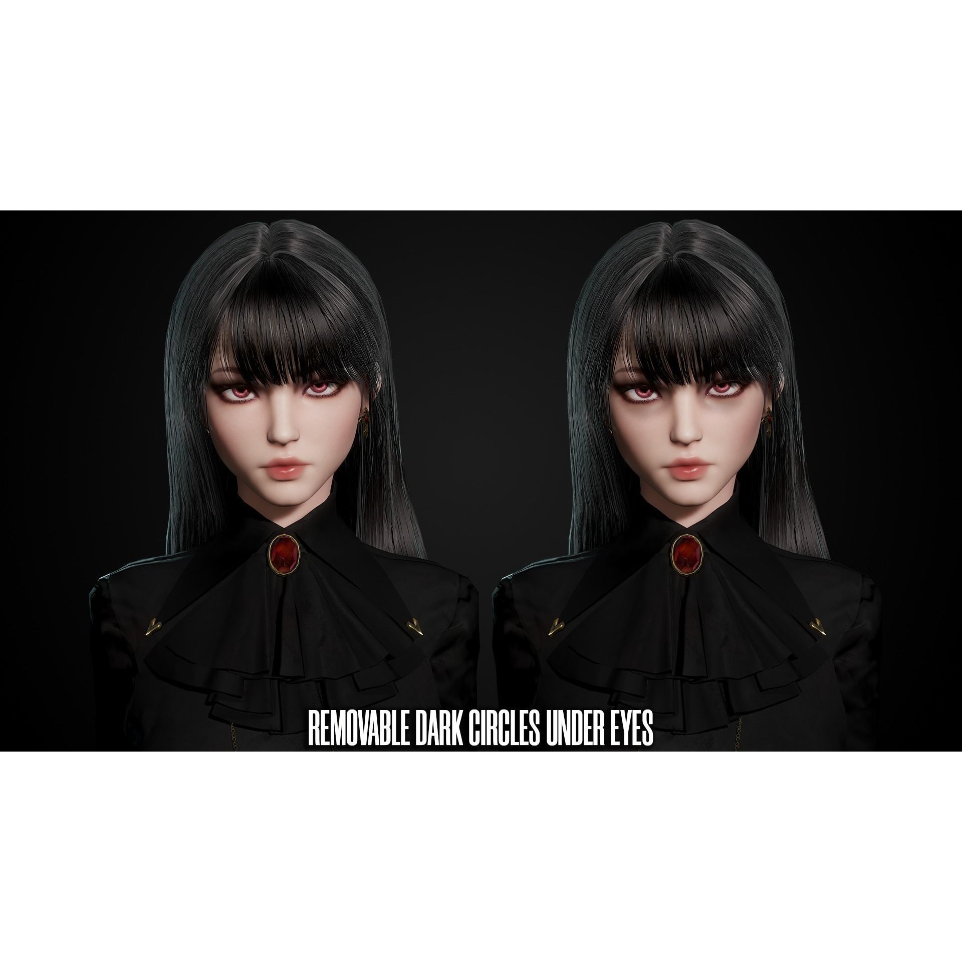 Vampire Girl - Low-Poly Game-Ready 3D Model - View 6