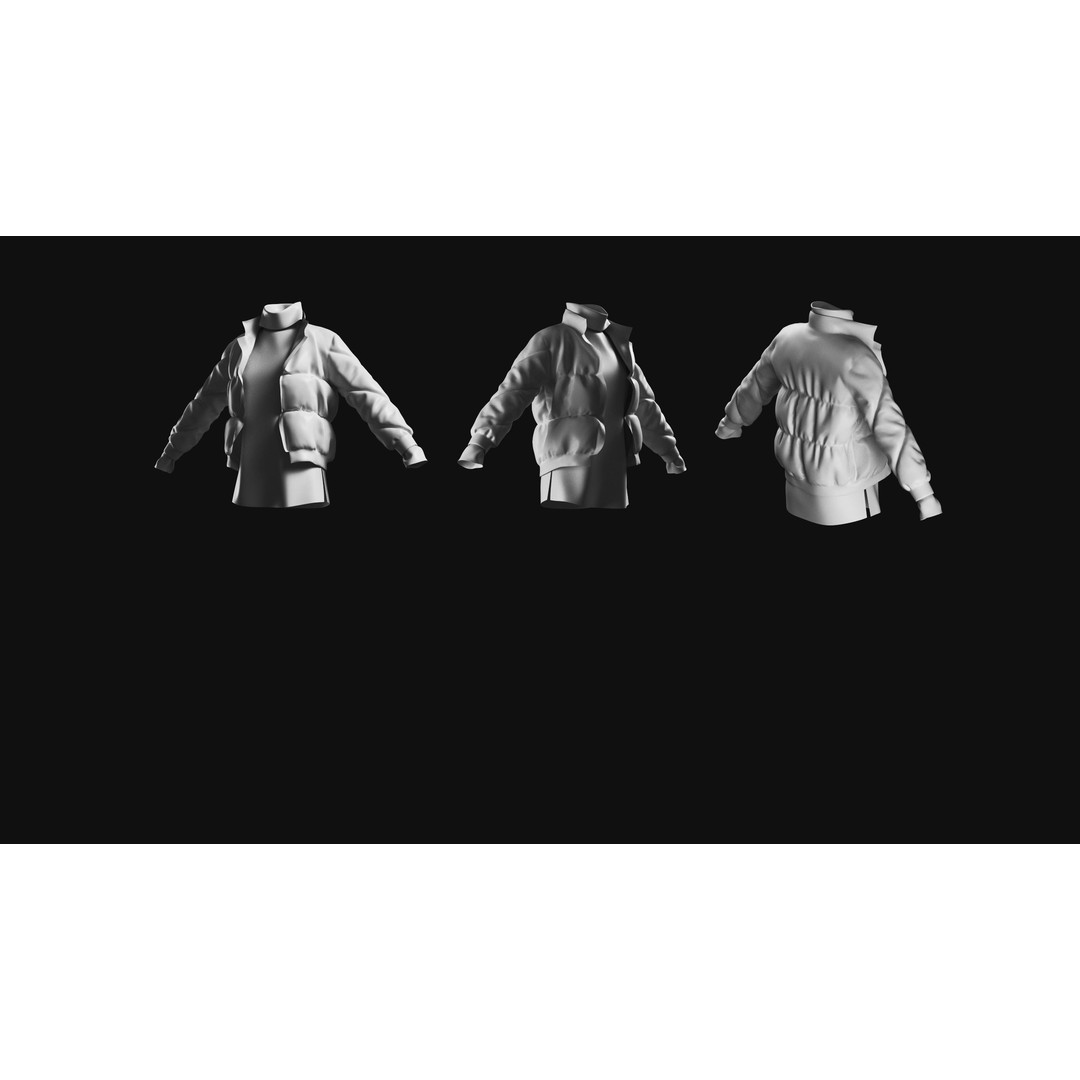 Basemesh Winter Jacket 3D Model – High Poly Clothing Collection, FBX, OBJ - View 11