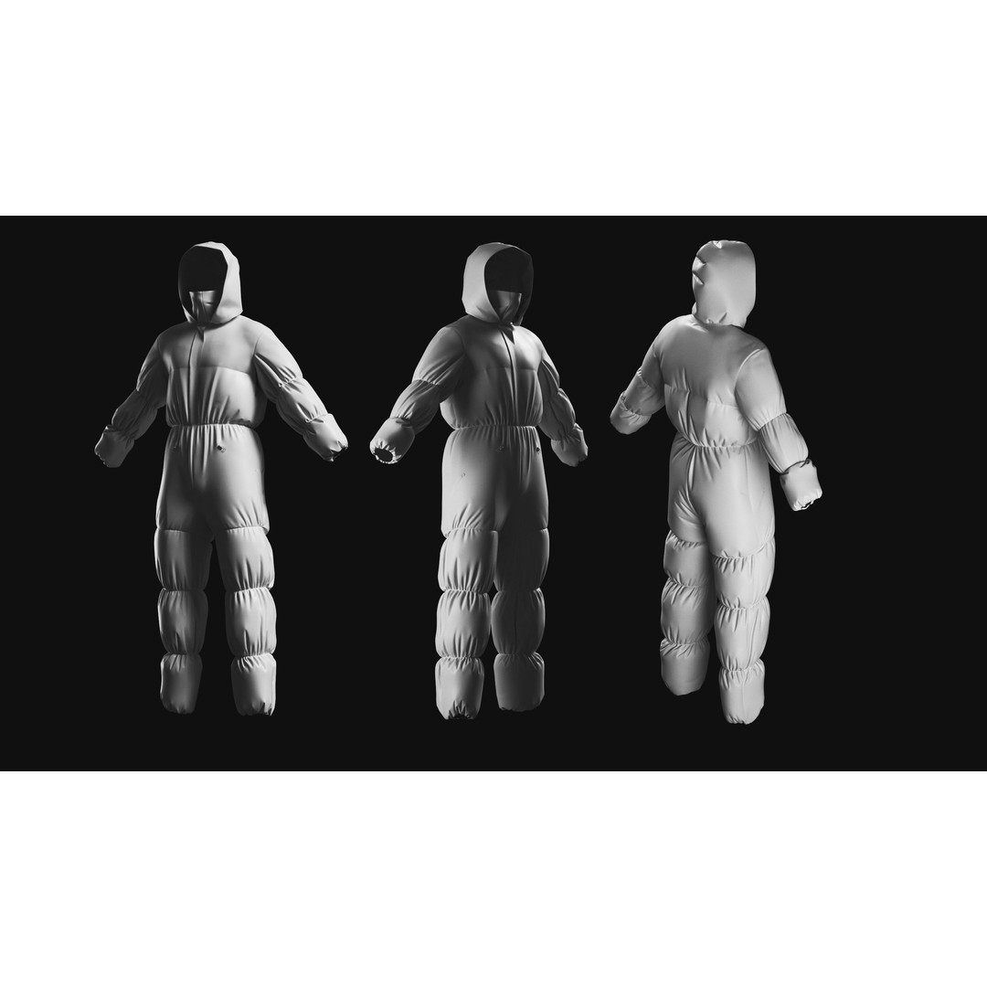 Basemesh Winter Jacket 3D Model – High Poly Clothing Collection, FBX, OBJ - View 3