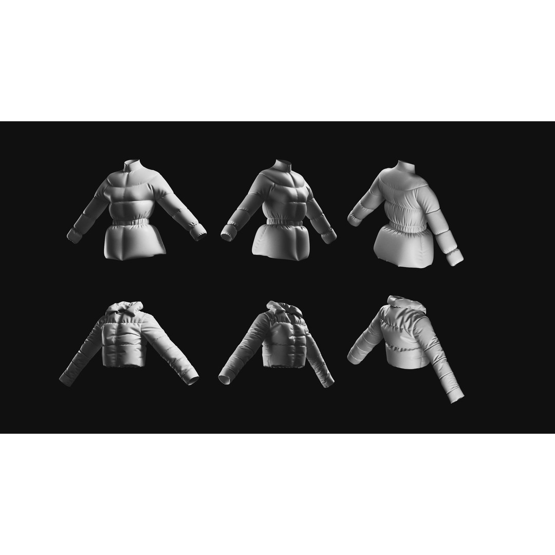 Basemesh Winter Jacket 3D Model – High Poly Clothing Collection, FBX, OBJ - View 7