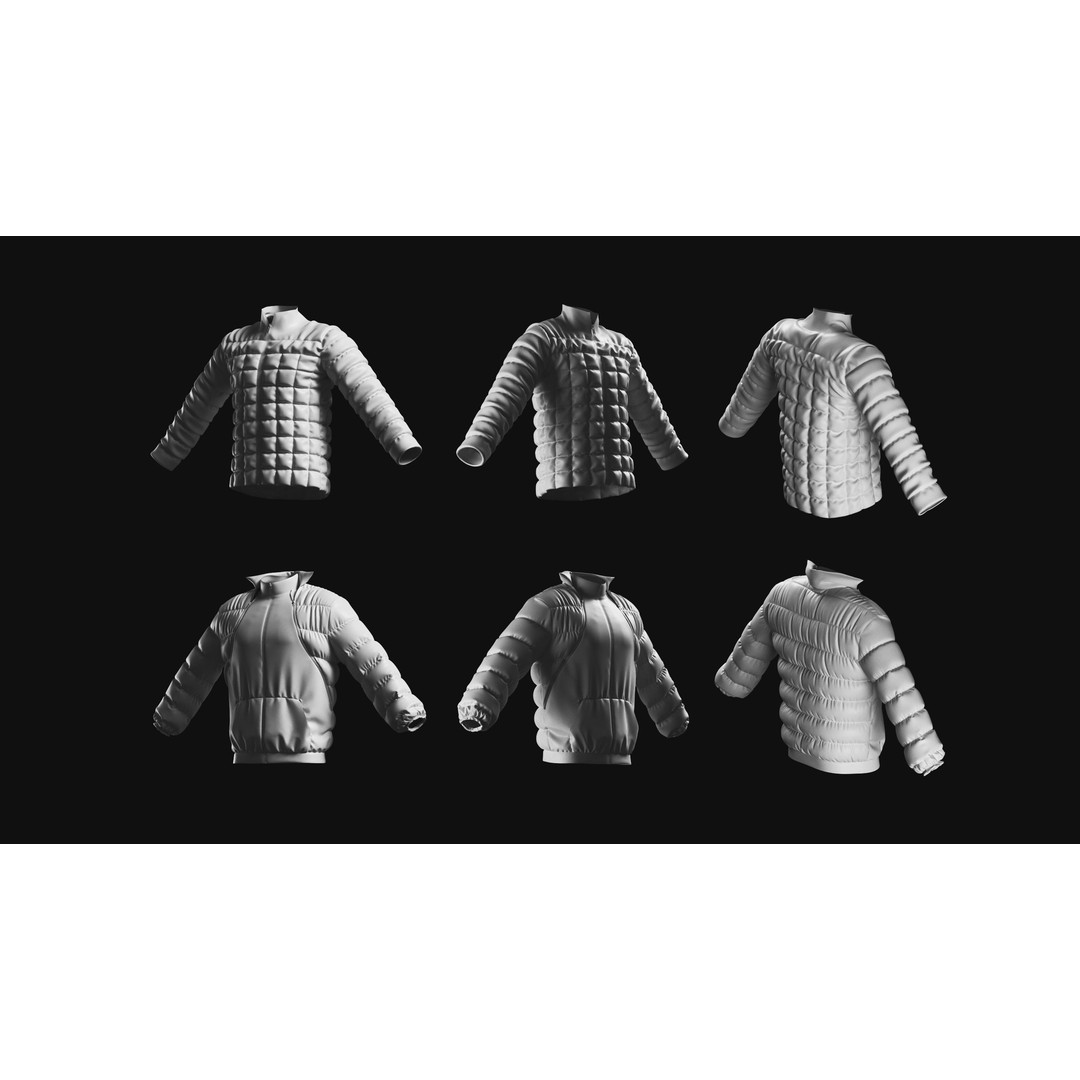 Basemesh Winter Jacket 3D Model – High Poly Clothing Collection, FBX, OBJ - View 8