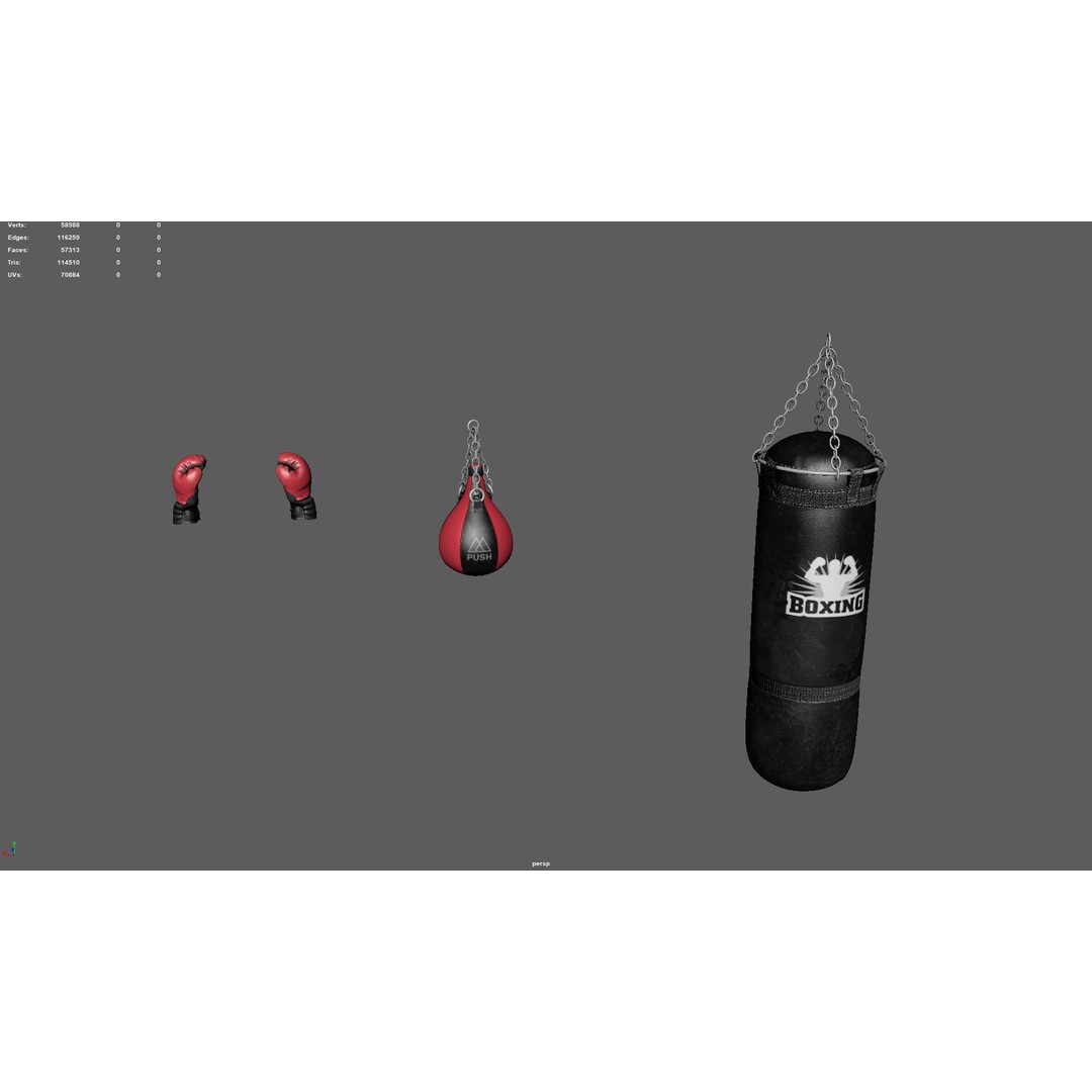 Boxing Equipment 3D Model – High Poly Game Asset, PBR Textures - View 7
