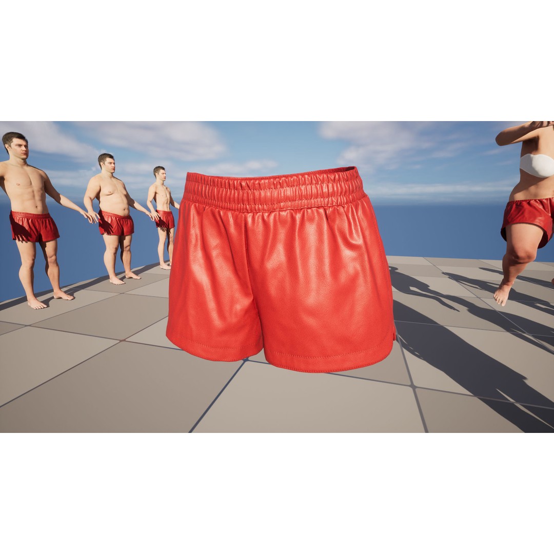 Shorts 104 3D Model – Rigged Low-Poly Clothing for Metahumans & UE5 - View 20
