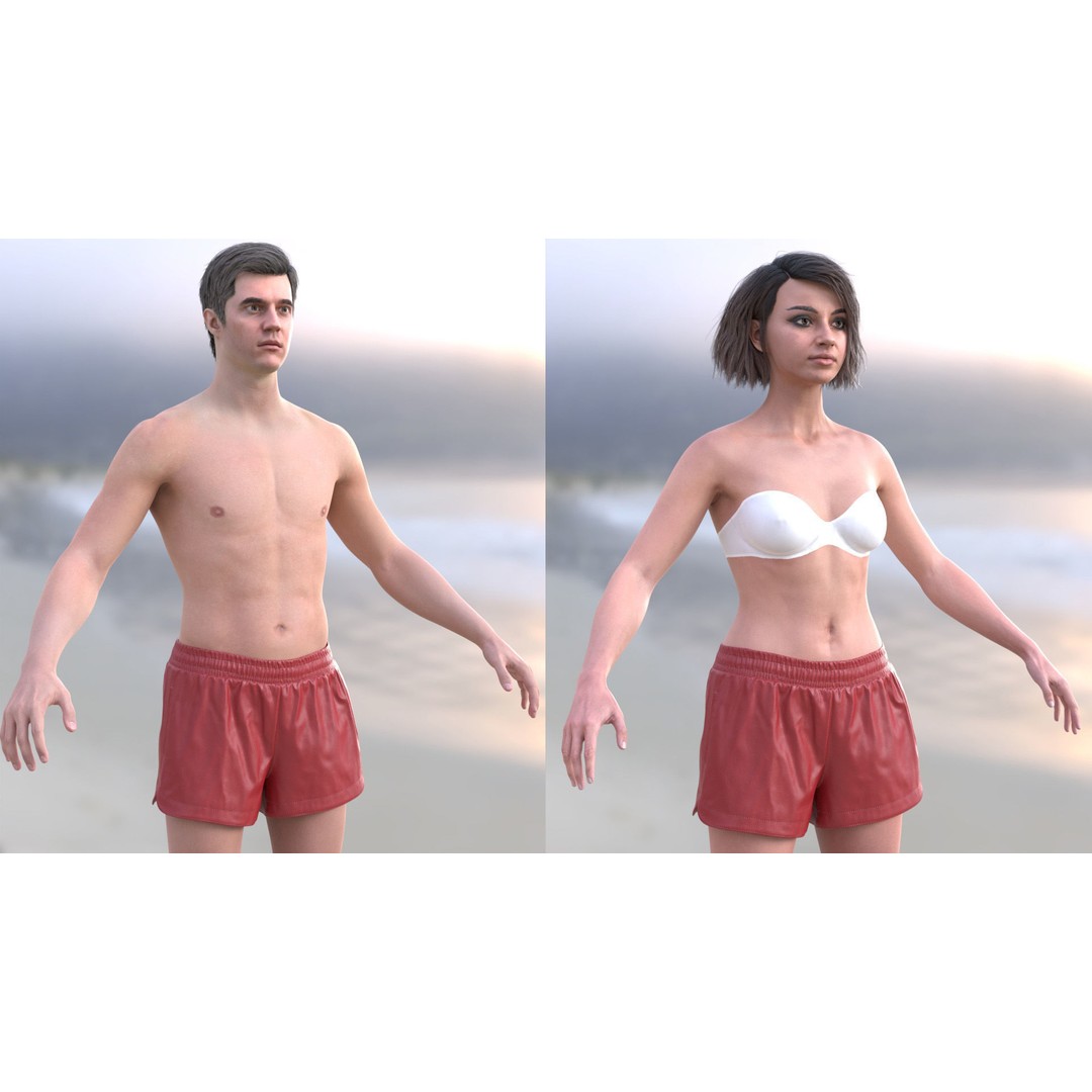 Shorts 104 3D Model – Rigged Low-Poly Clothing for Metahumans & UE5 - View 6