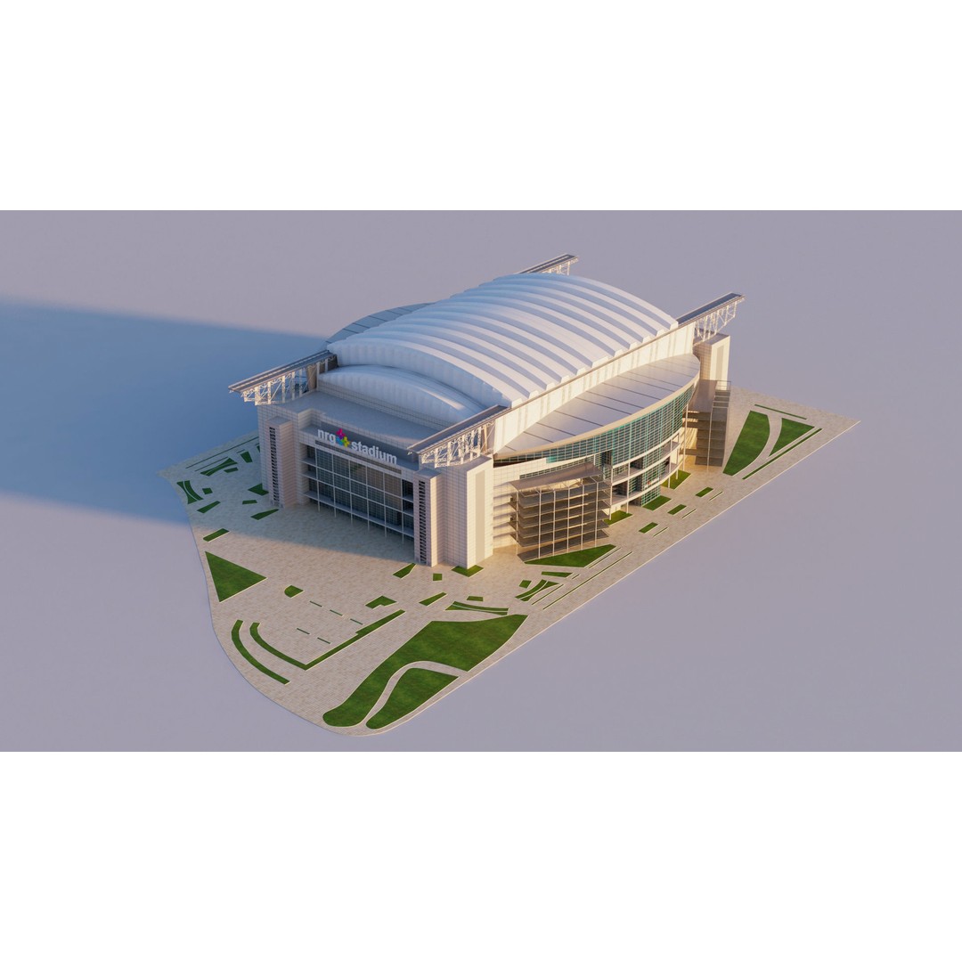 NRG Stadium 3D Model – High Poly Game-Ready Asset, FBX, OBJ, Blender