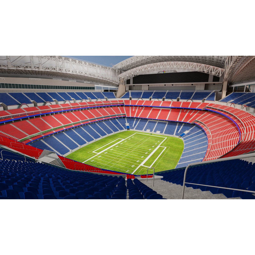 NRG Stadium 3D Model – High Poly Game-Ready Asset, FBX, OBJ, Blender - View 3