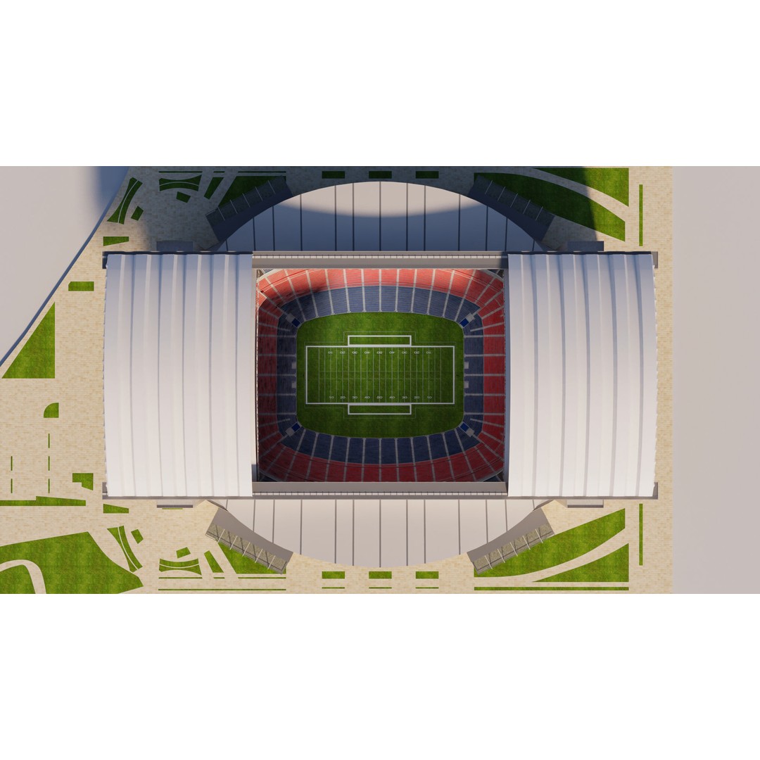 NRG Stadium 3D Model – High Poly Game-Ready Asset, FBX, OBJ, Blender - View 9