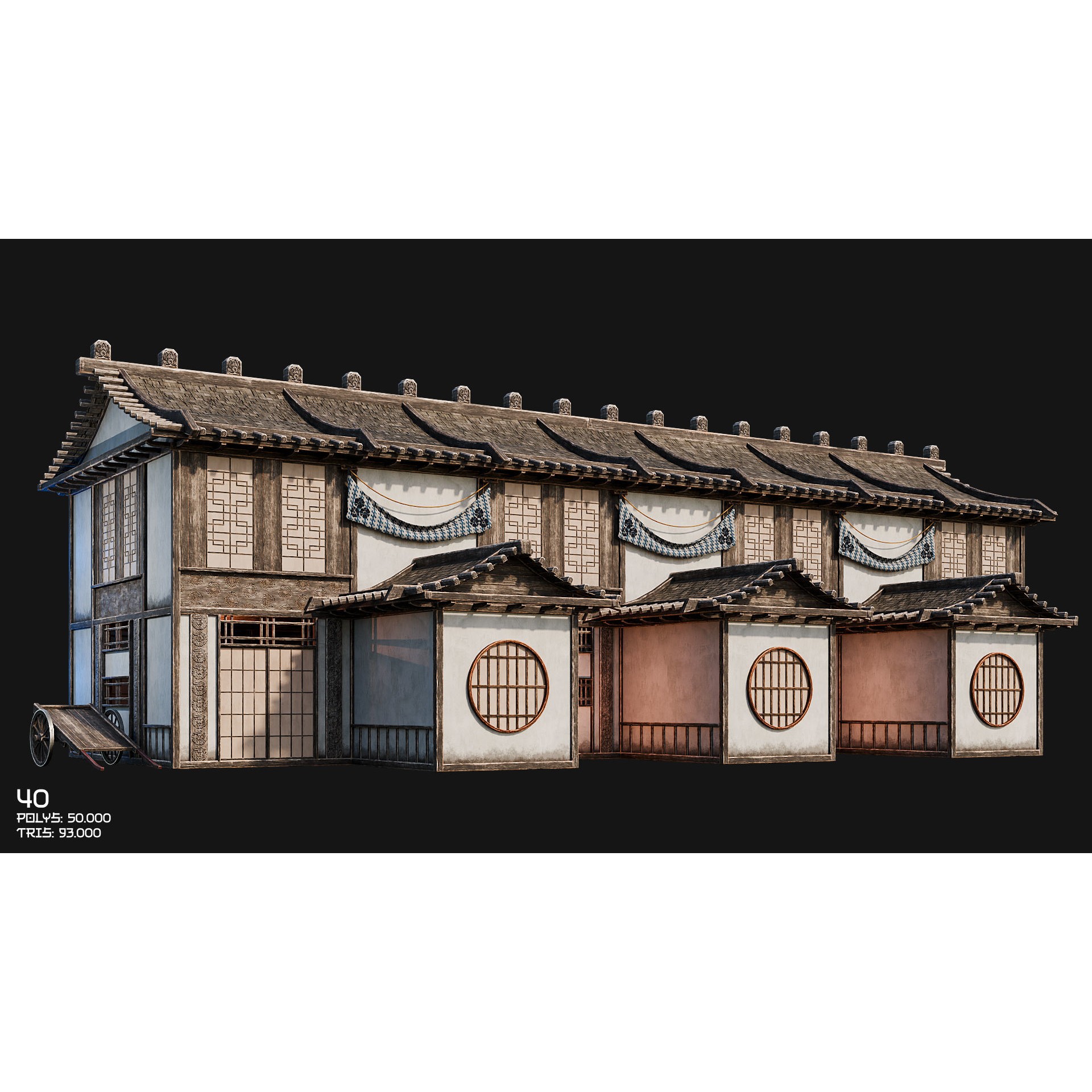 50 Japan Buildings - Low-Poly Game-Ready 3D Model - View 66