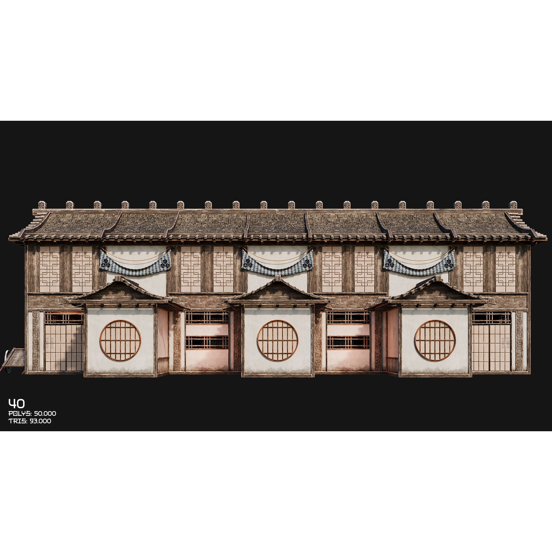 50 Japan Buildings - Low-Poly Game-Ready 3D Model - View 67