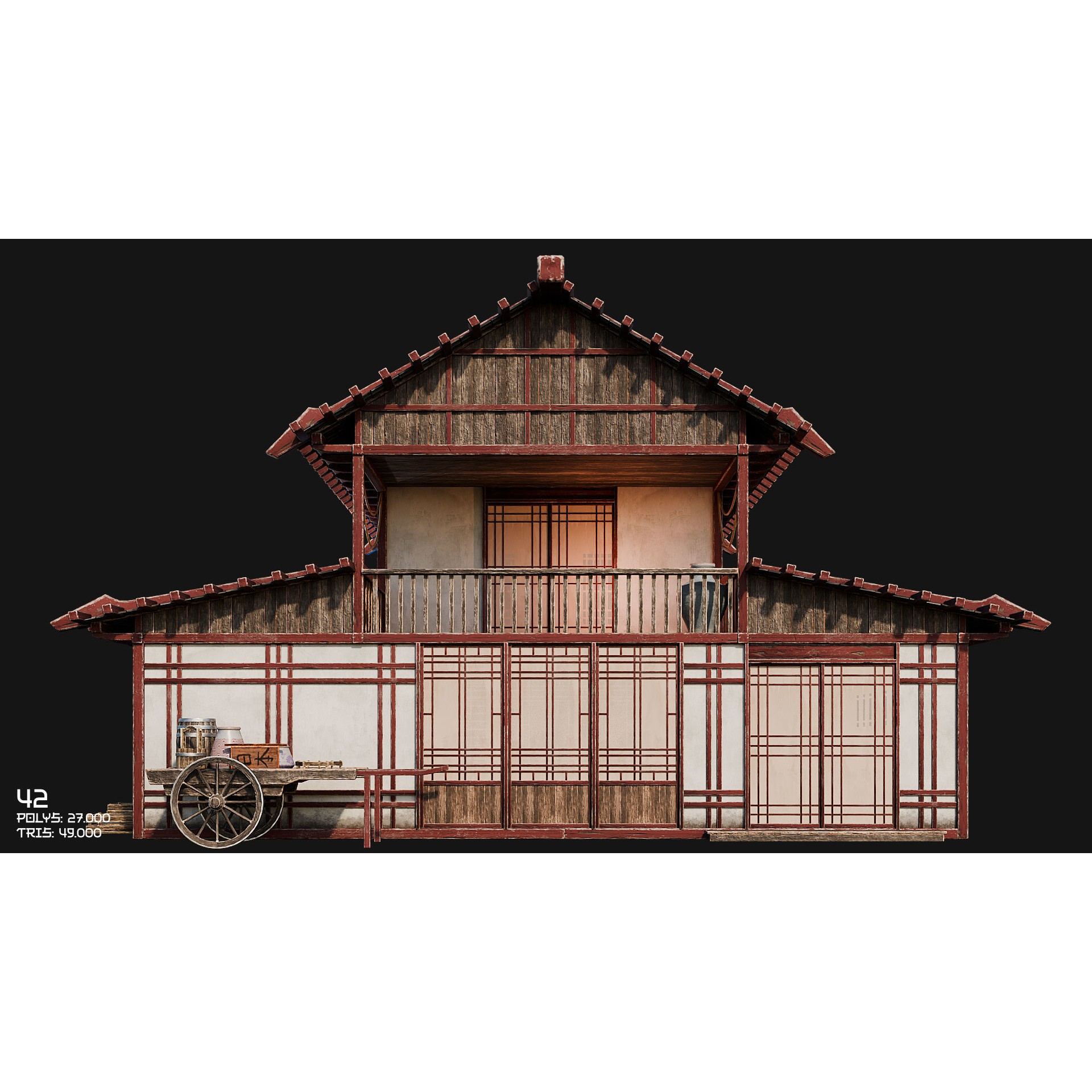50 Japan Buildings - Low-Poly Game-Ready 3D Model - View 71