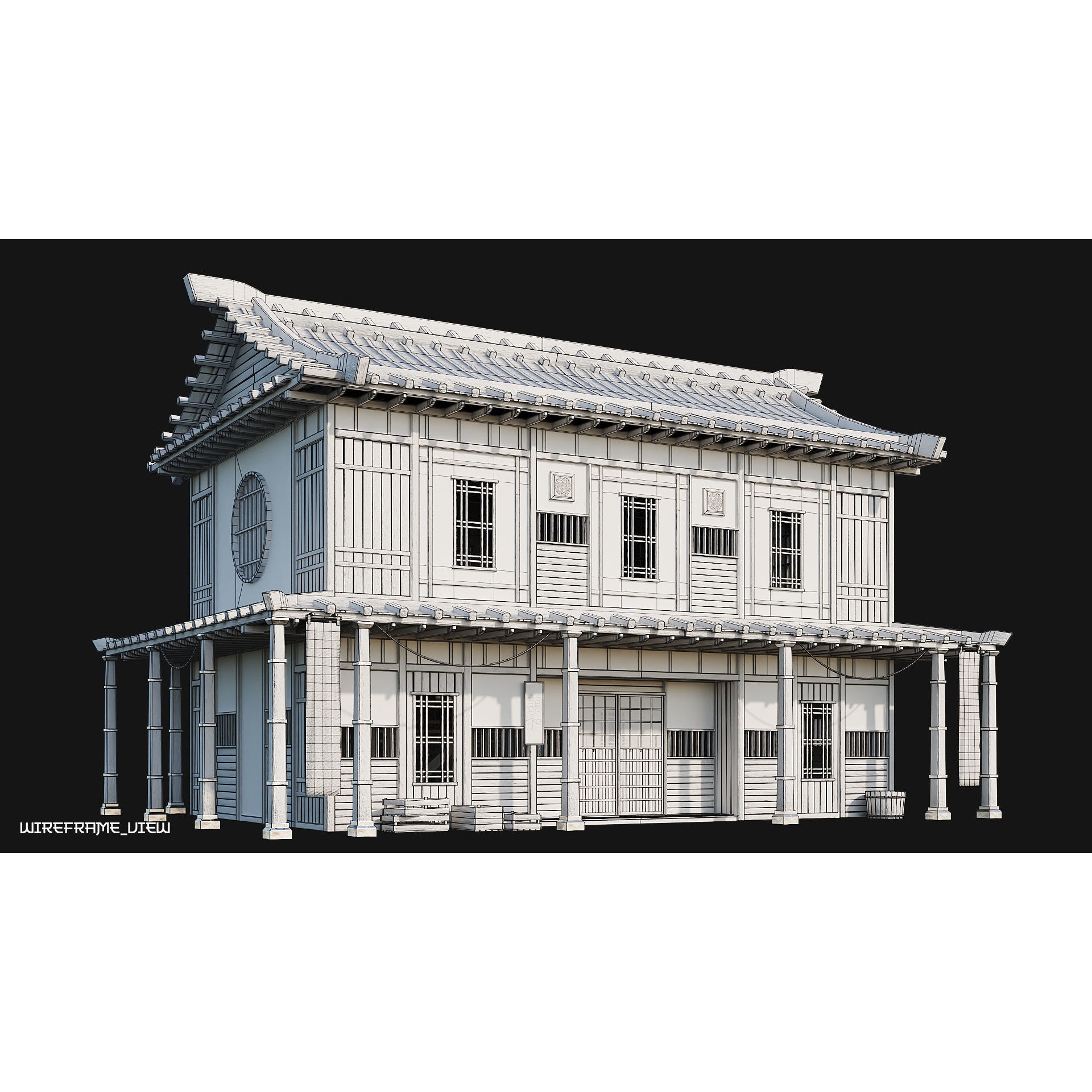 50 Japan Buildings - Low-Poly Game-Ready 3D Model - View 95